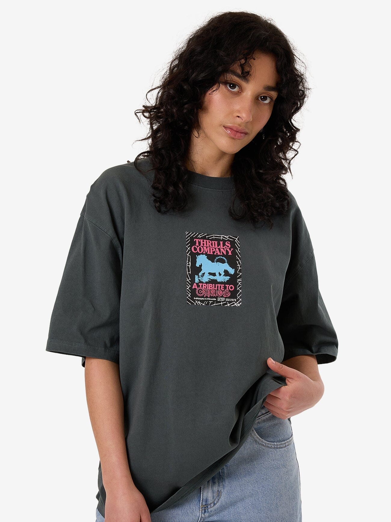 Chain of Formation Oversized Tee - Charcoal Blue 4