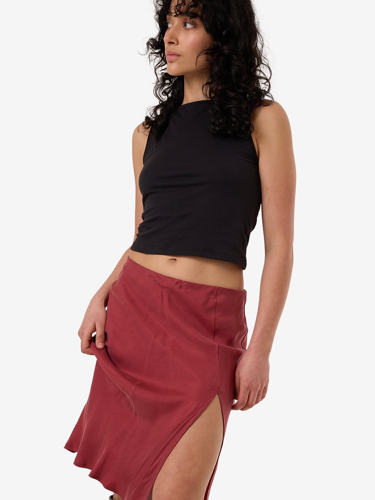 Blair Slip Skirt - Cabernet 4