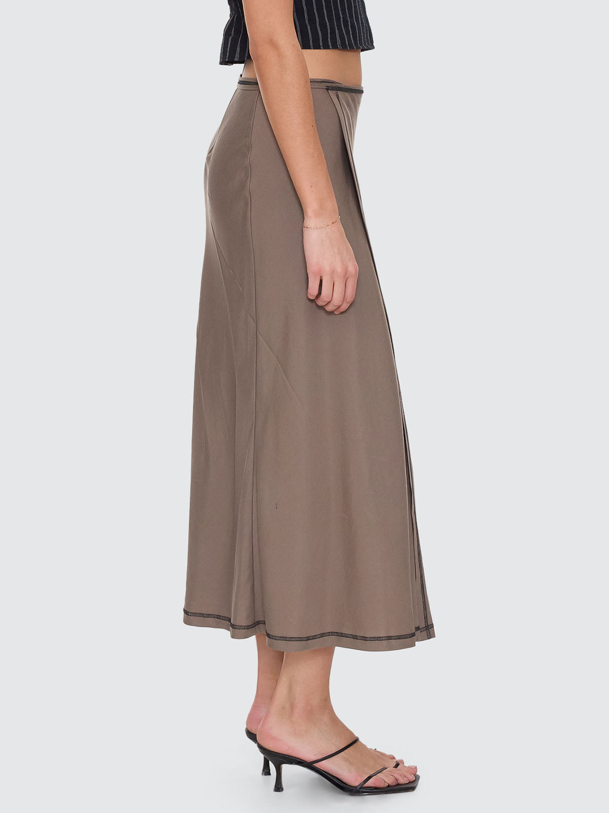 Contour Midi Skirt - Taupe Grey 4