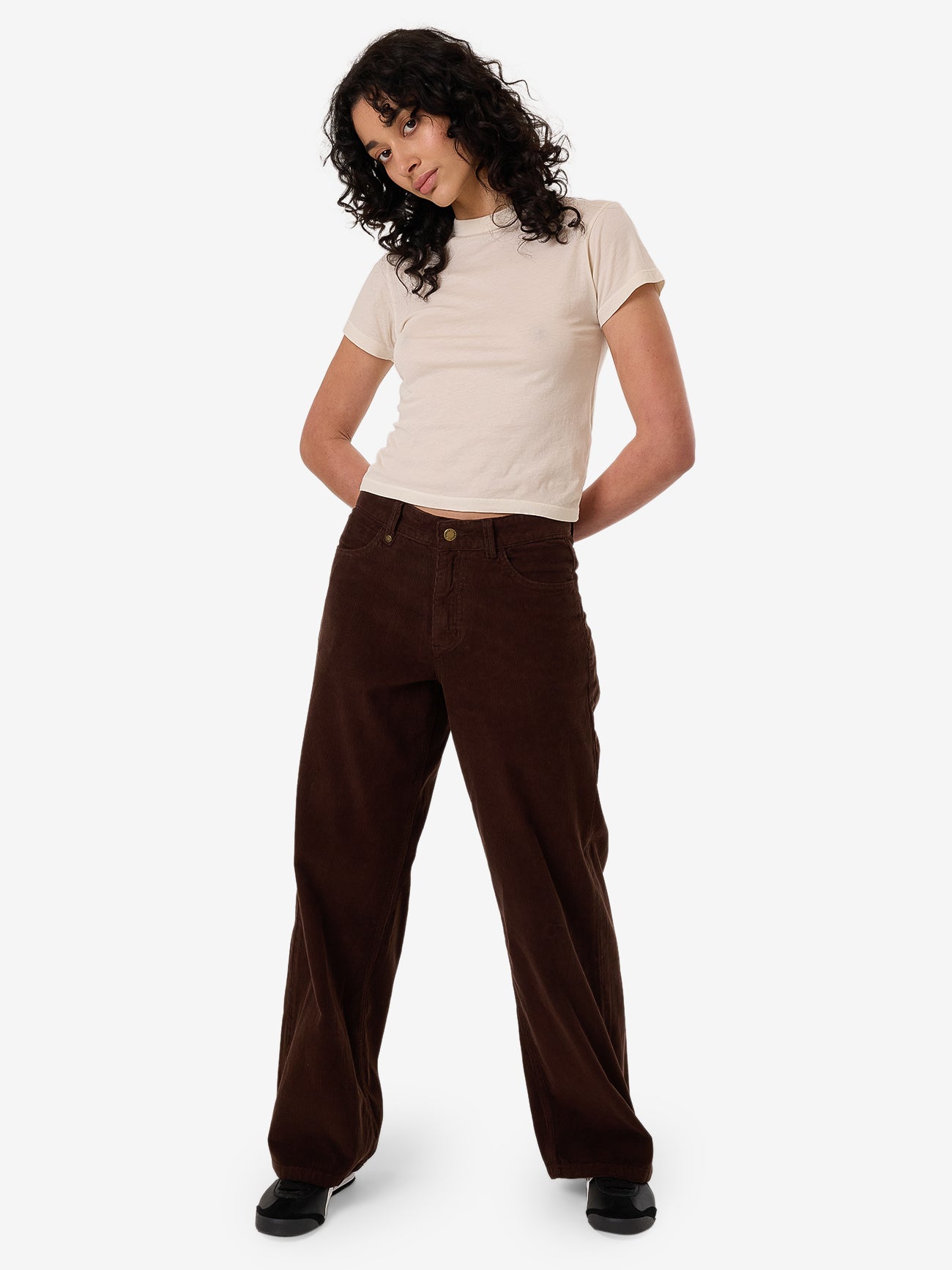 Billie Low Cord Pant - Dark Coffee 4