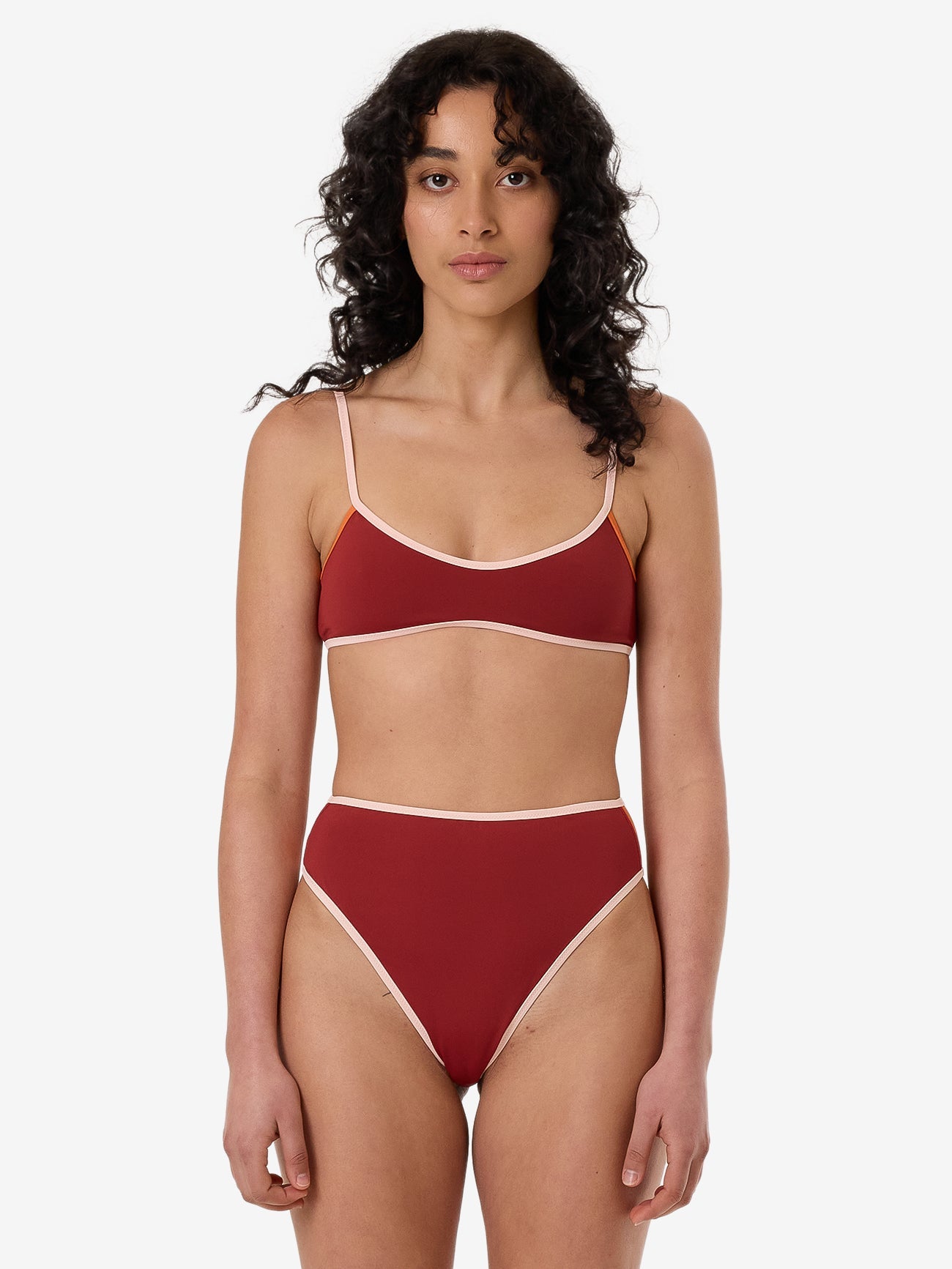 Petra Crop Bikini Top - Crimson