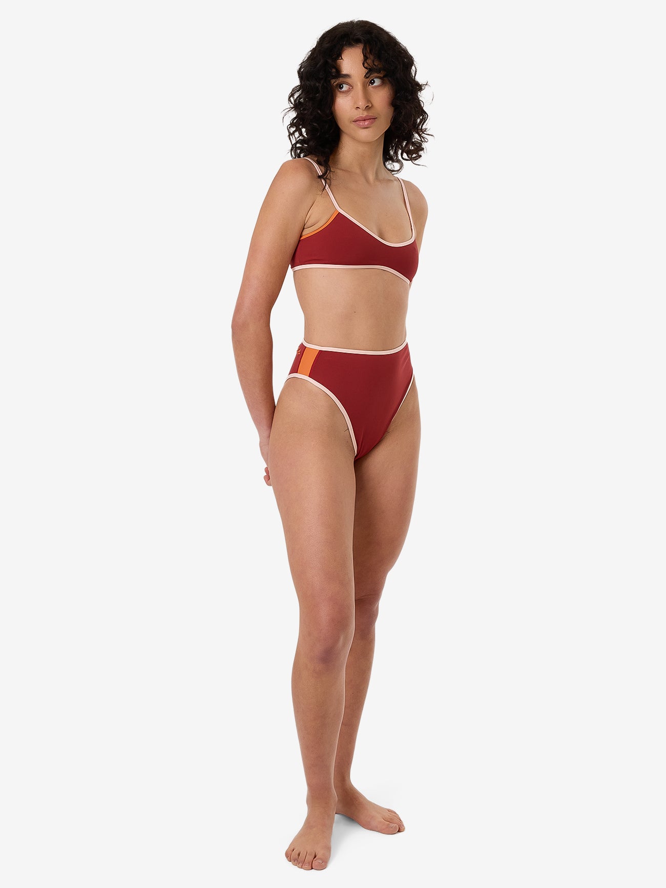 Petra Crop Bikini Top - Crimson