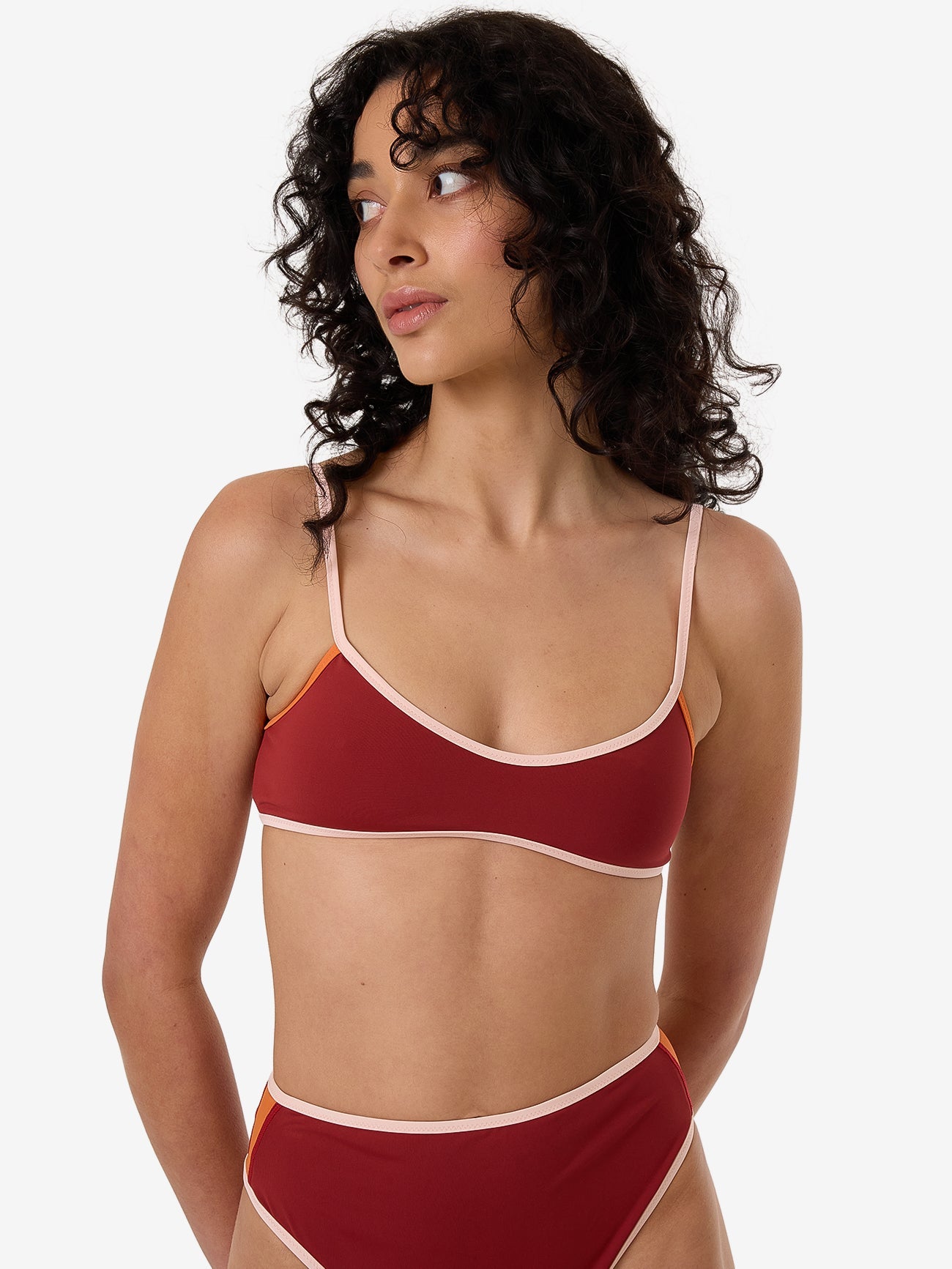 Petra Crop Bikini Top - Crimson