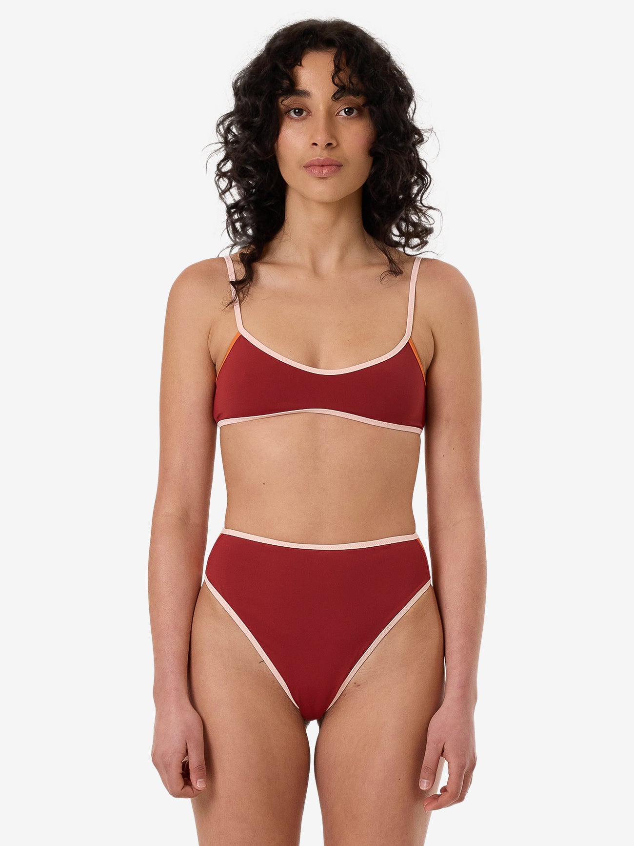 Petra 90S High Cut Bikini Bottom - Crimson