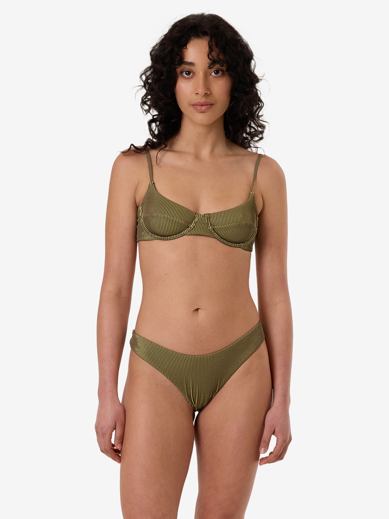 Alba Rib Classic Bikini Bottom - Pickle Green 4