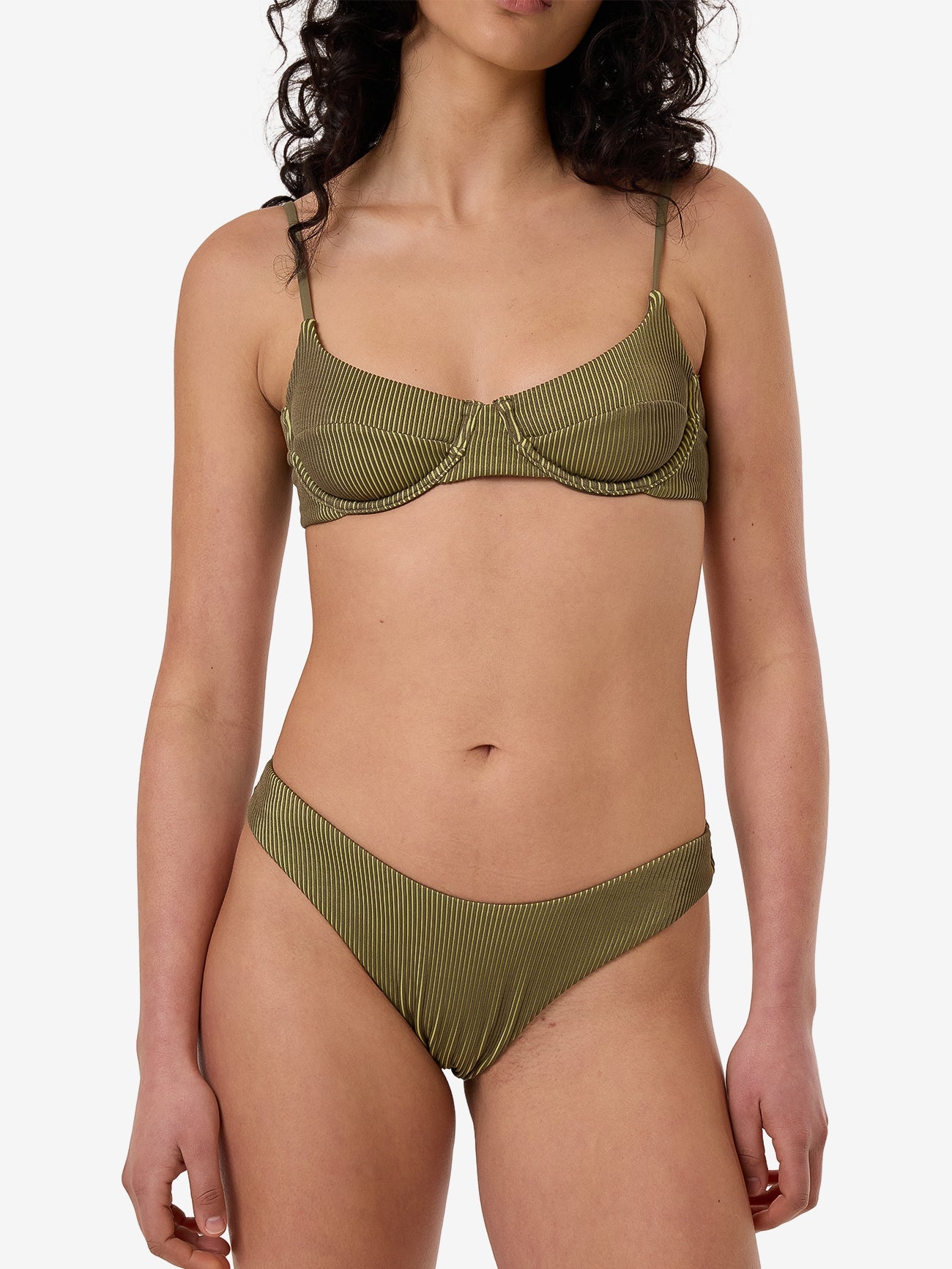 Alba Rib Classic Bikini Bottom - Pickle Green 4