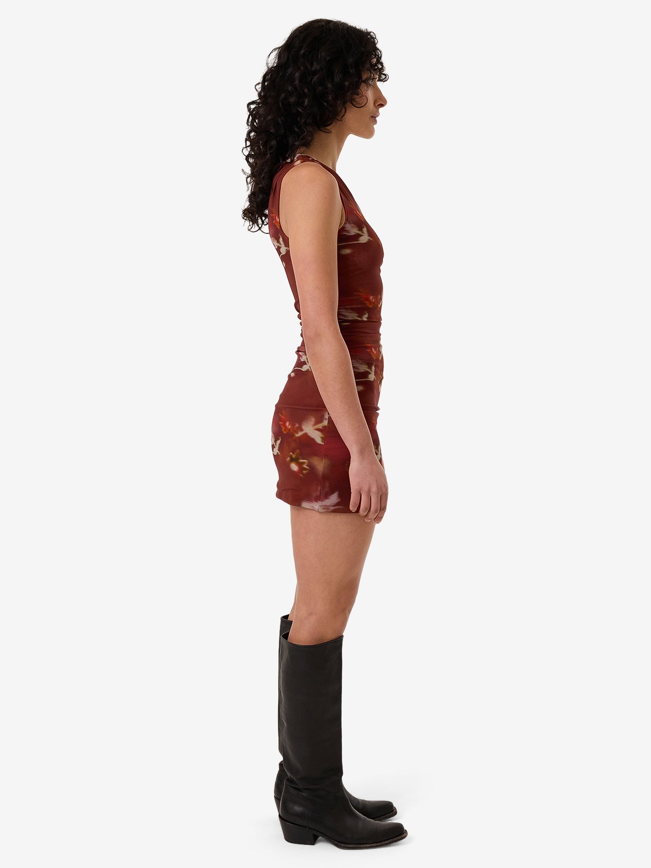 Rhapsody Floral Mini Dress - Cabernet 4