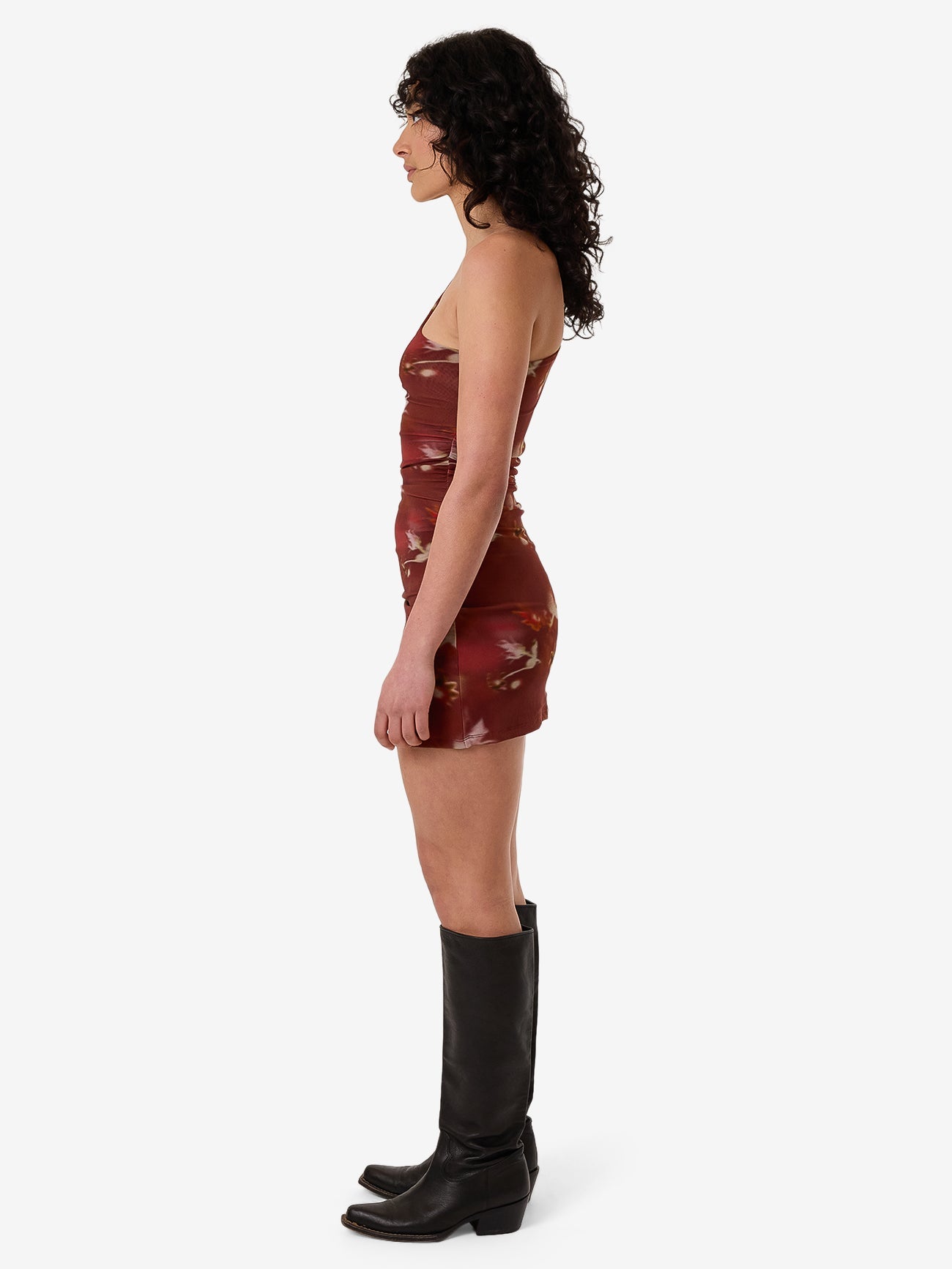 Rhapsody Floral Mini Dress - Cabernet 4