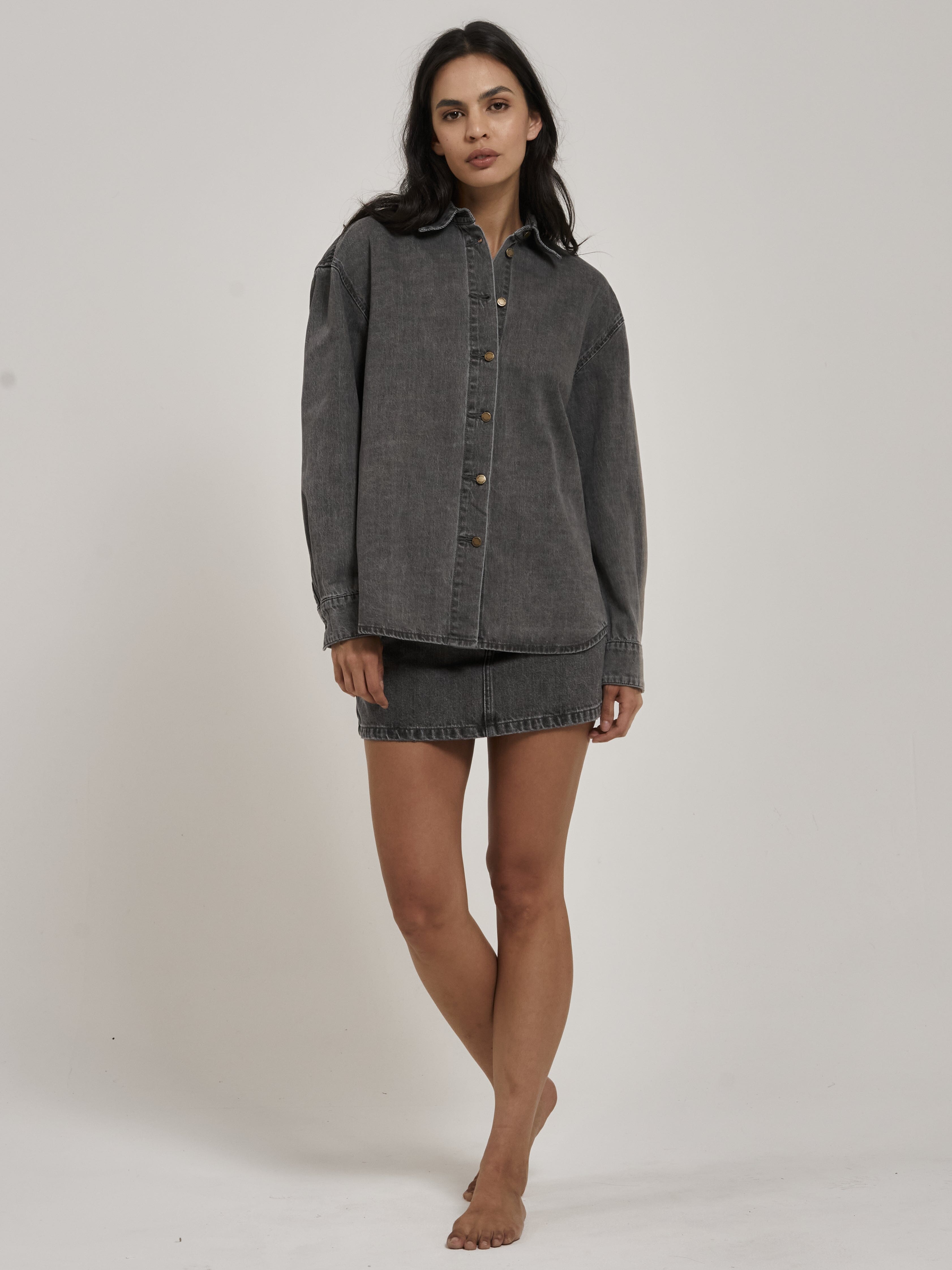 Mia Denim Shirt - Asphalt Grey