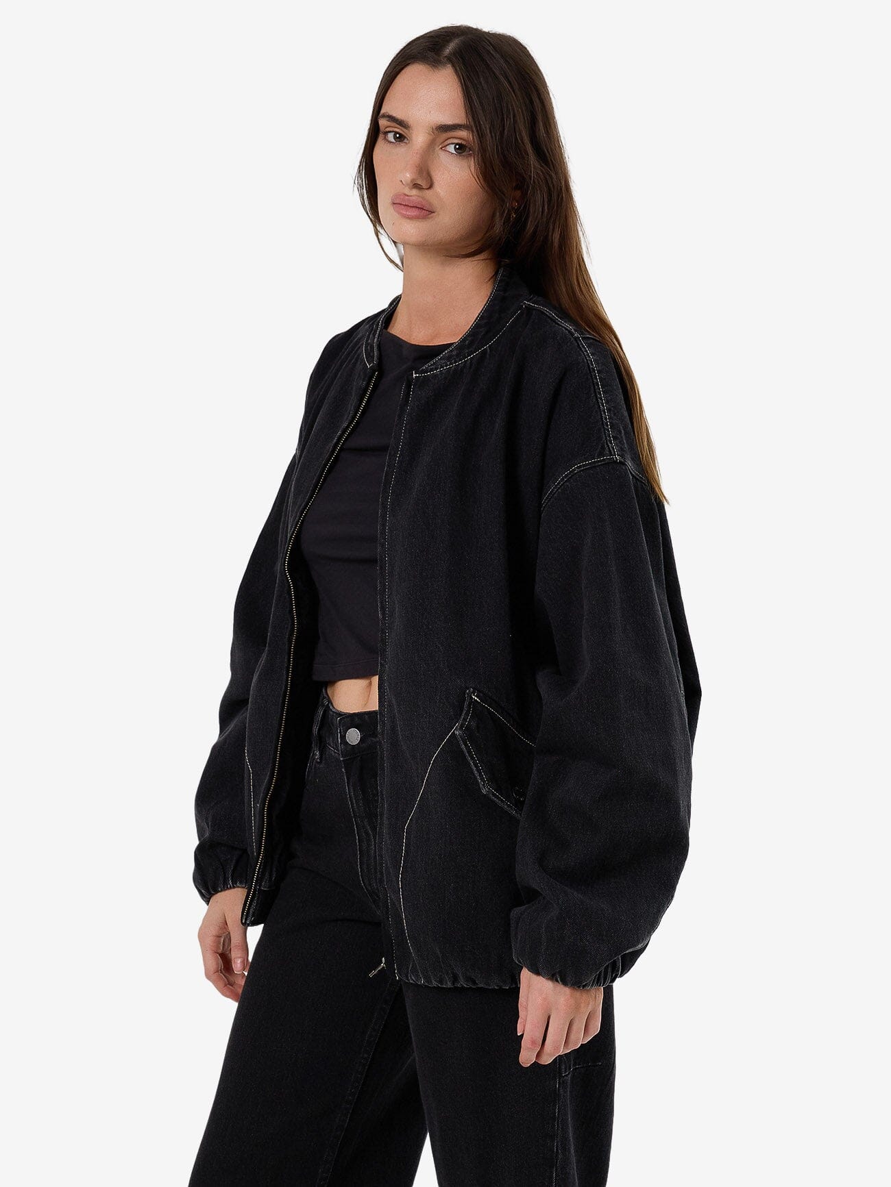 Rayne Oversized Bomber - Aged Black 4