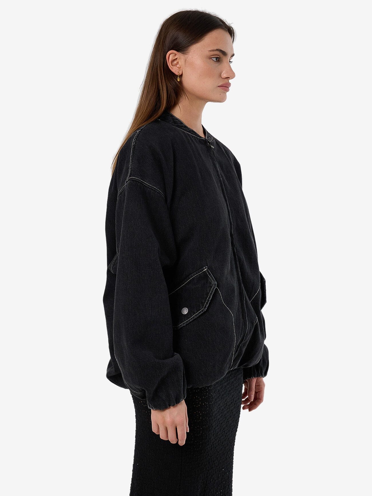 Rayne Oversized Bomber - Aged Black 4