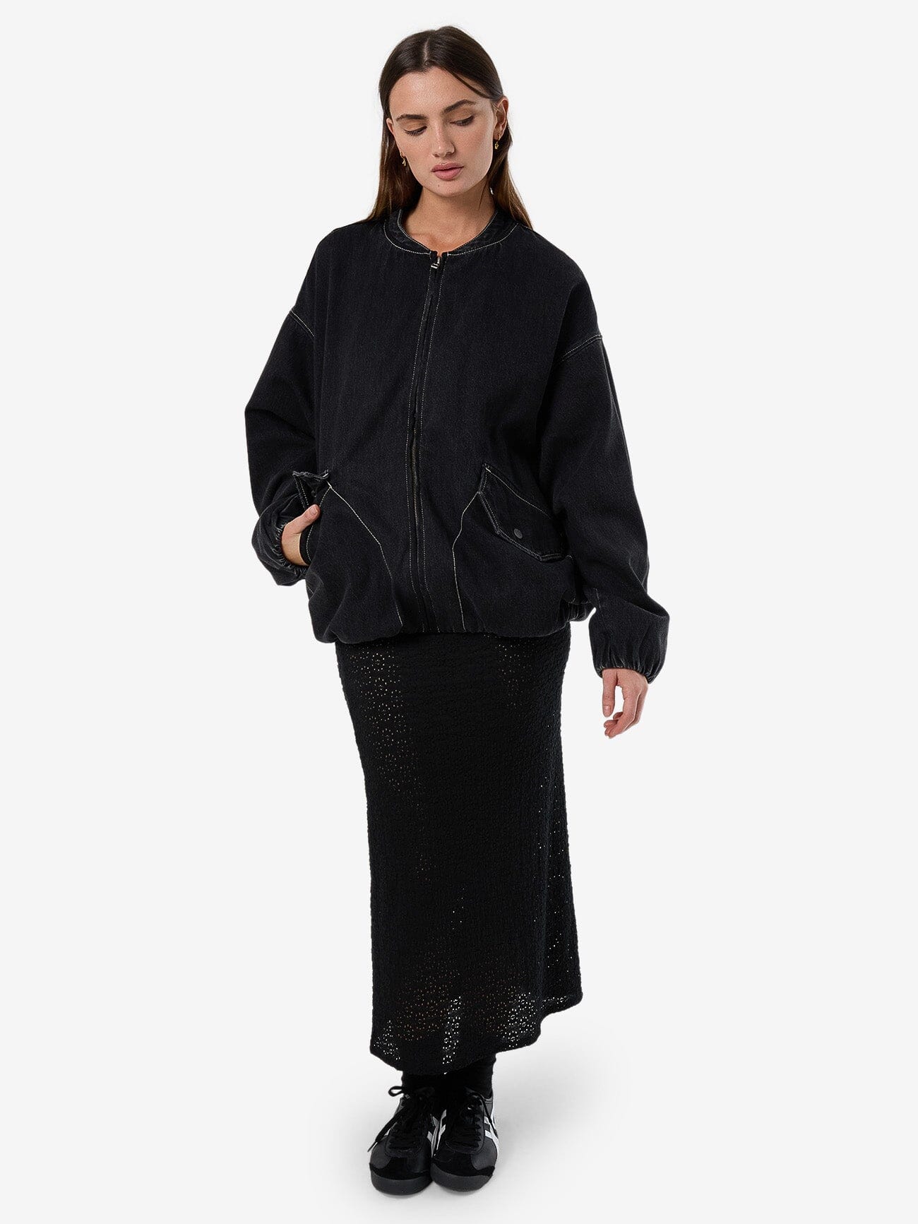 Rayne Oversized Bomber - Aged Black 4