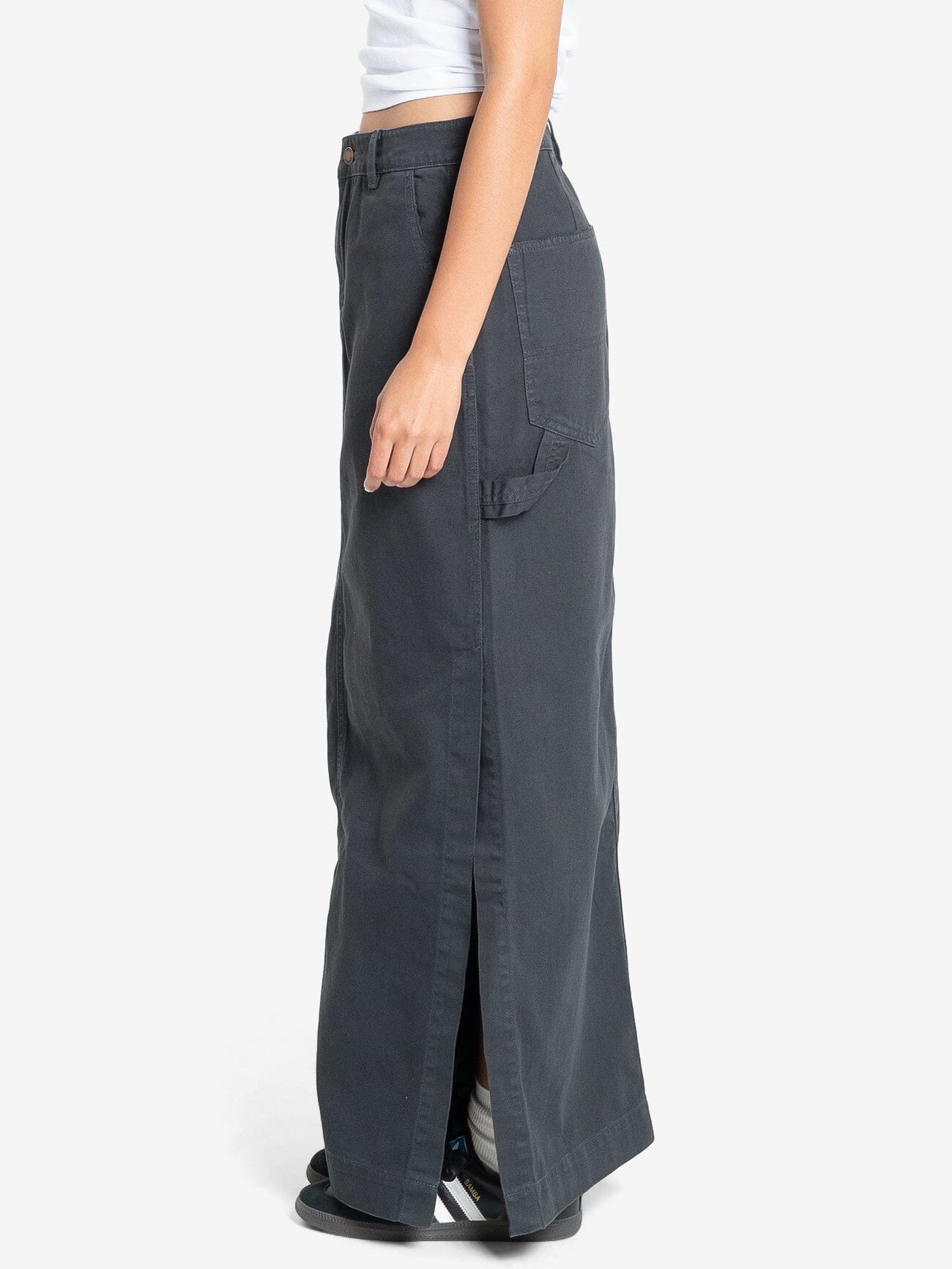 Carpenter Maxi Skirt - Dark Charcoal 4