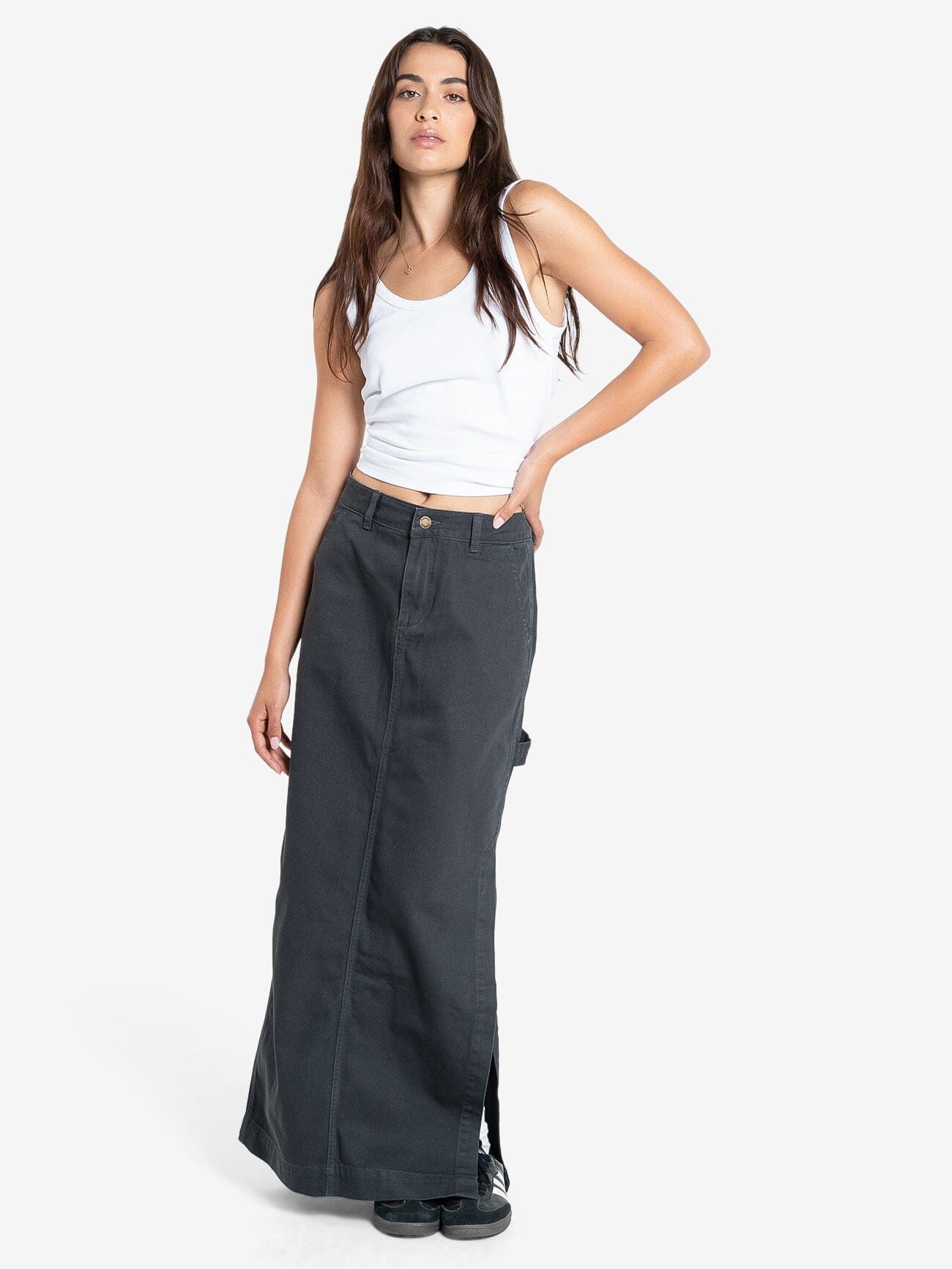 Carpenter Maxi Skirt - Dark Charcoal 4