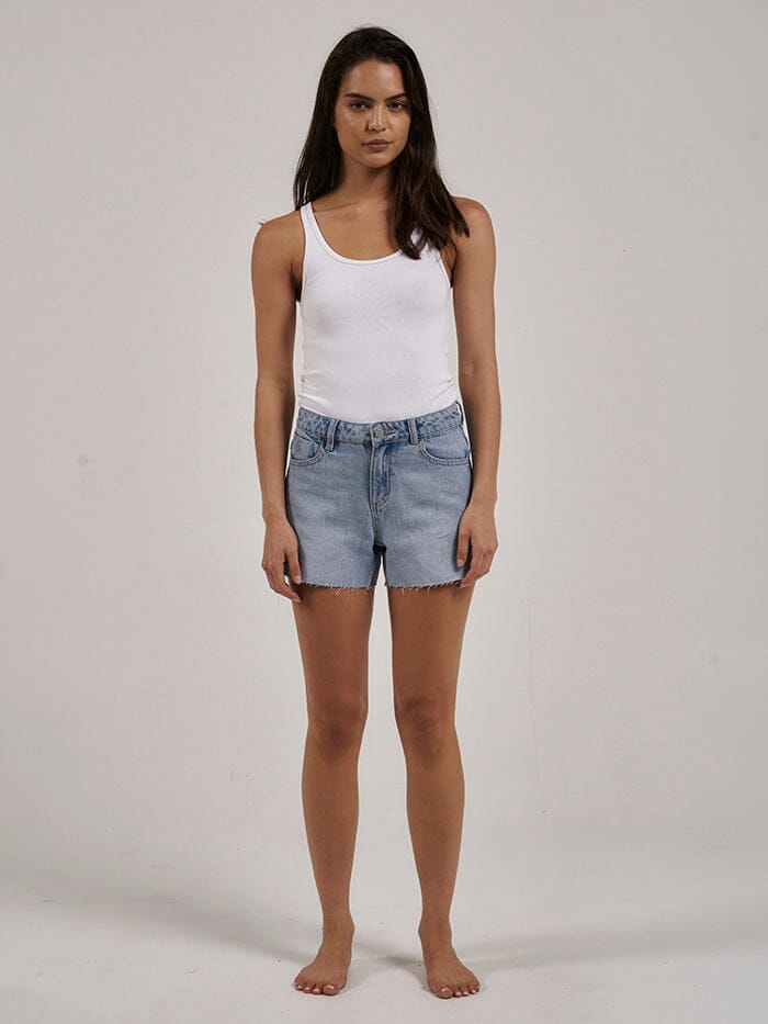 Erica Mid Rise Short - Ash Blue