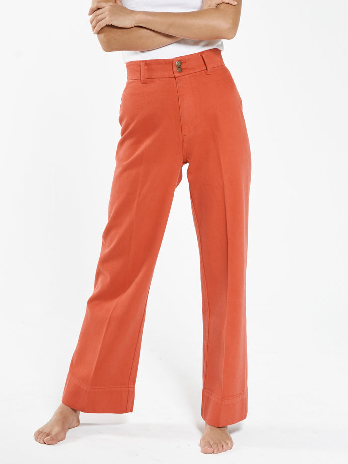 Belle Full Length Chino - Cadmium