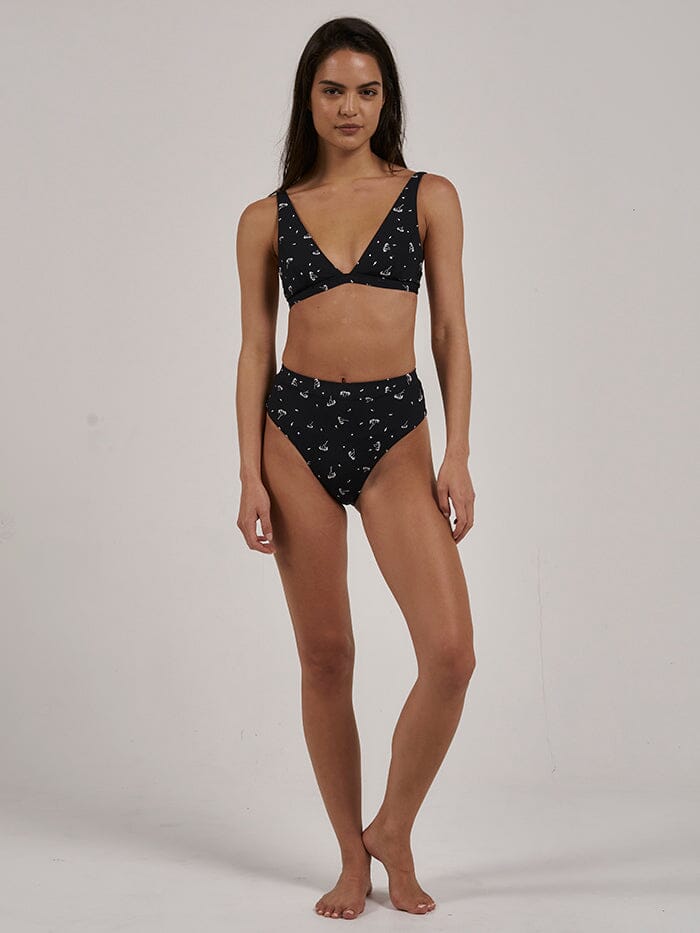 Nightshade Tall Triangle Bikini Top - Black