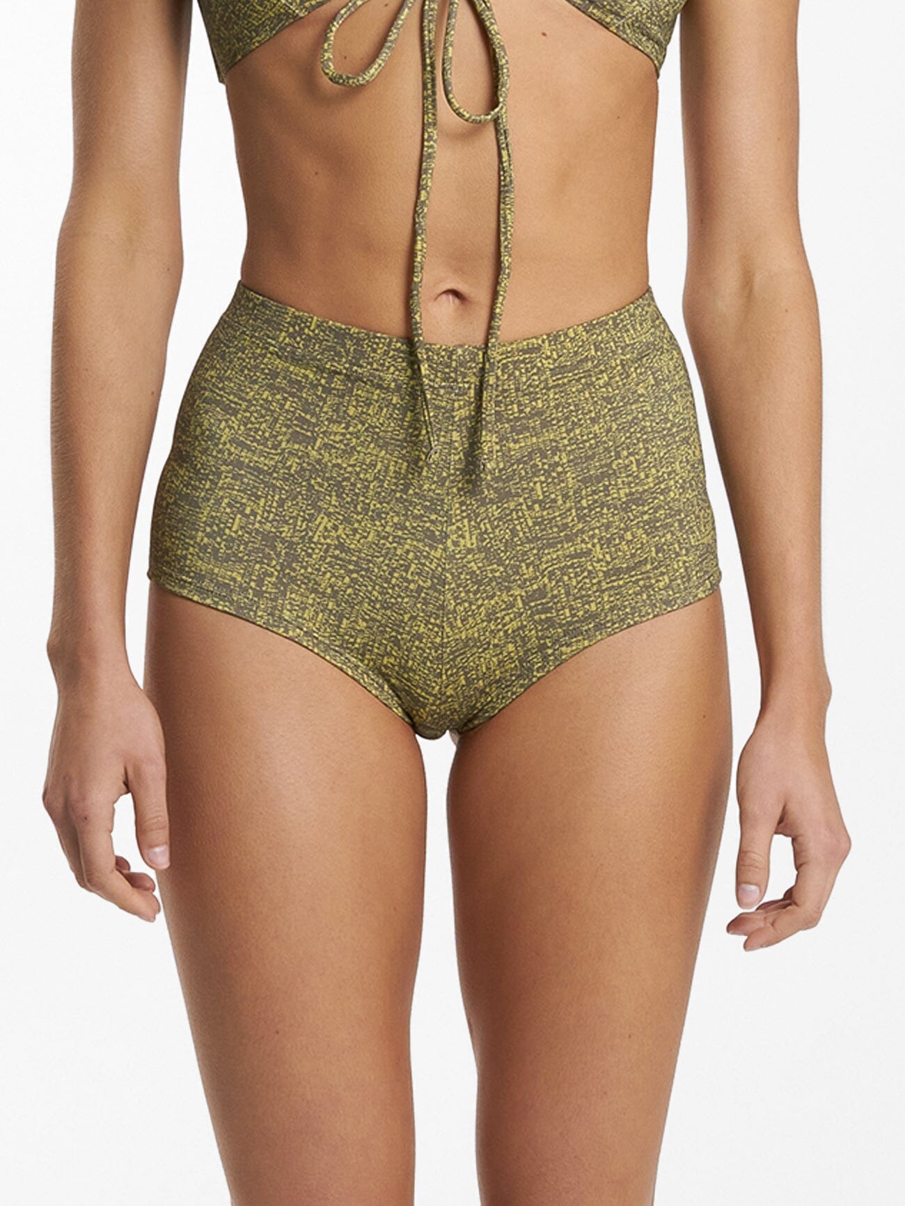 Feedback Gathered Bikini Top - Antique Moss