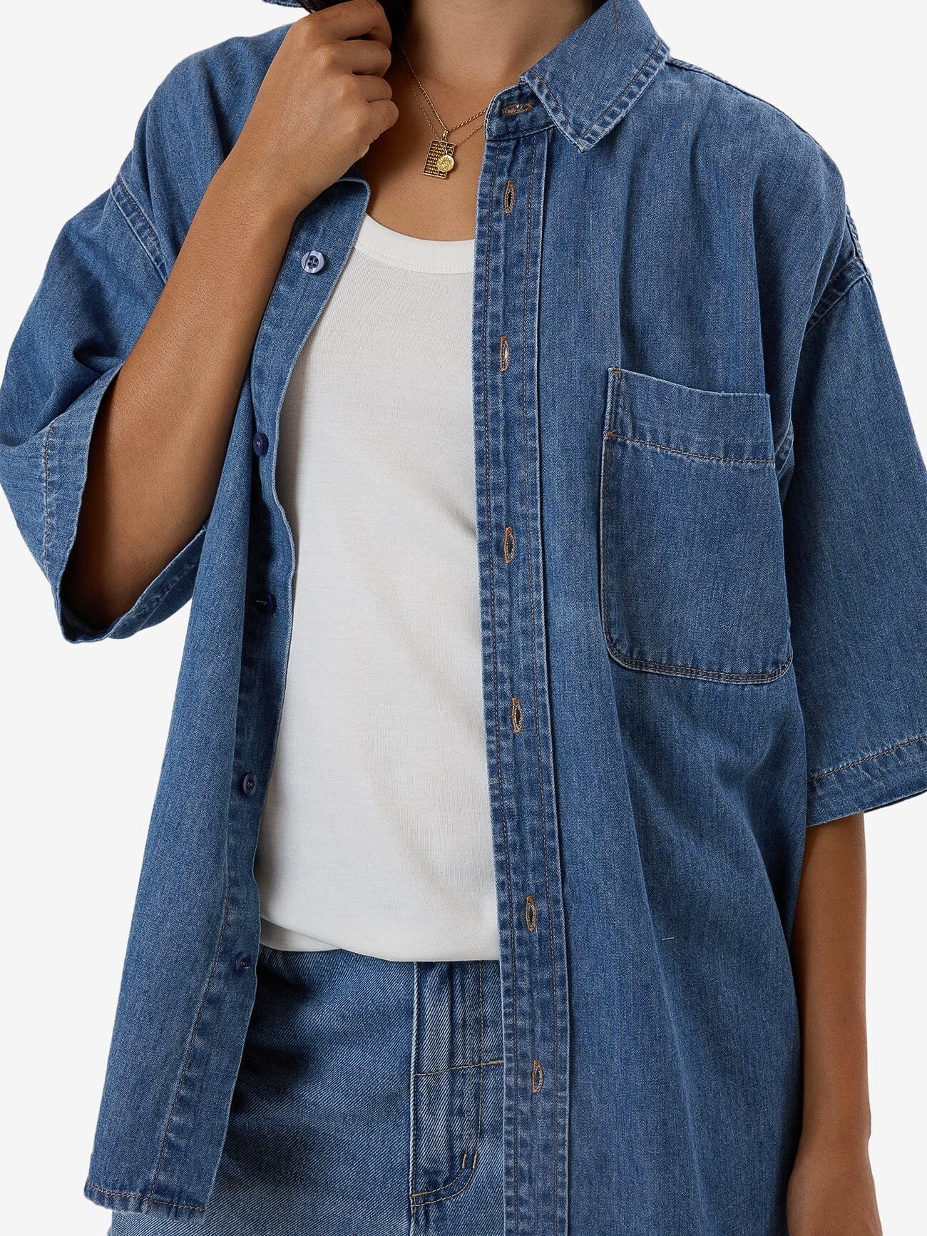 Darian Denim Shirt - Dark Dust Blue