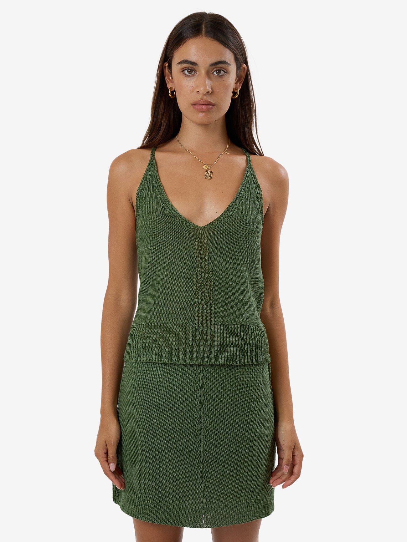 Jagger Knit Tank - Elm Green 4