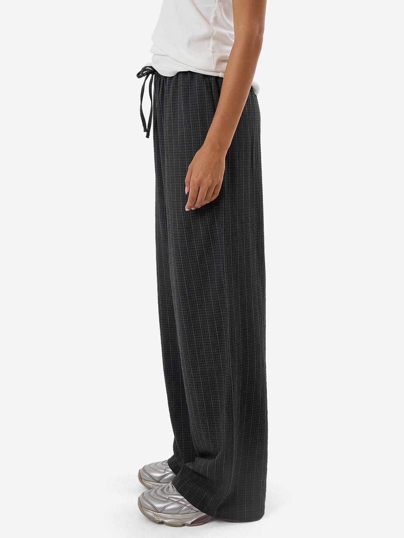 Colby Drawstring Pant - Charcoal Pinstripe