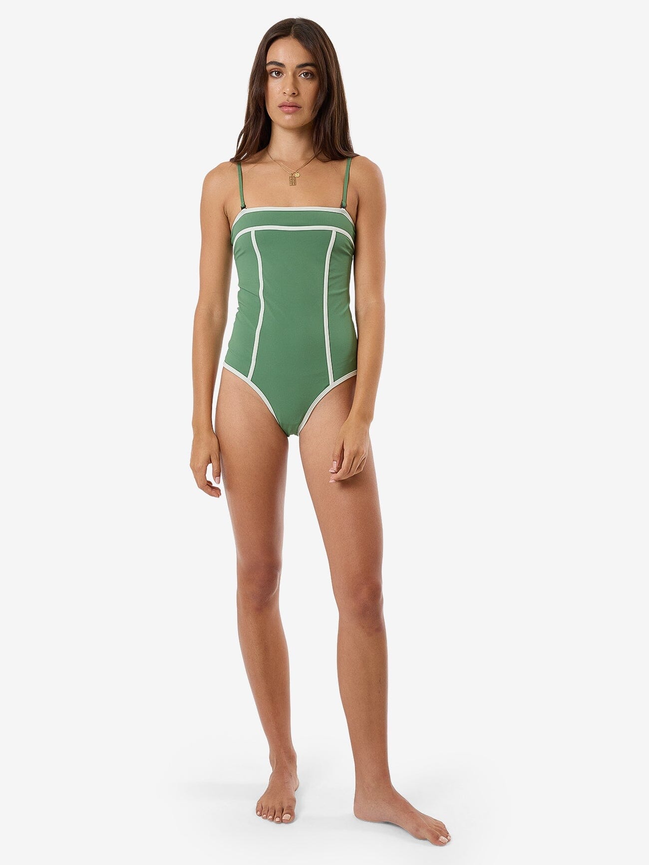 Jade Strapless One Piece - Elm Green