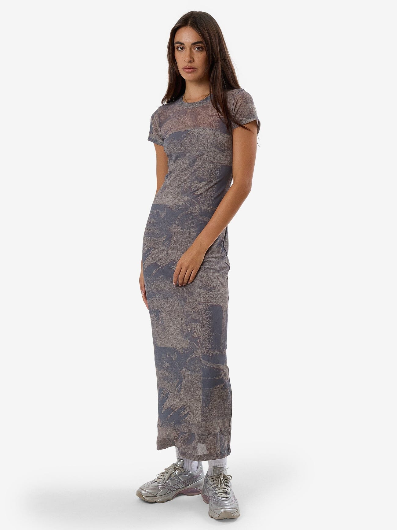 In Formation Mesh Dress - Graphite