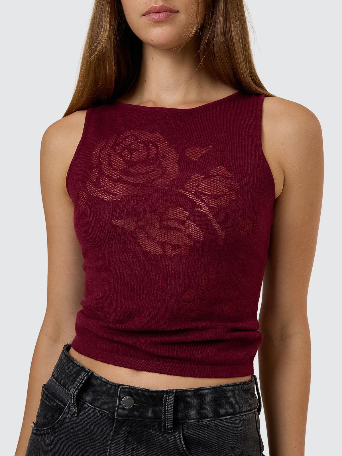 Rosetta Knit Tank - Mahogany 4