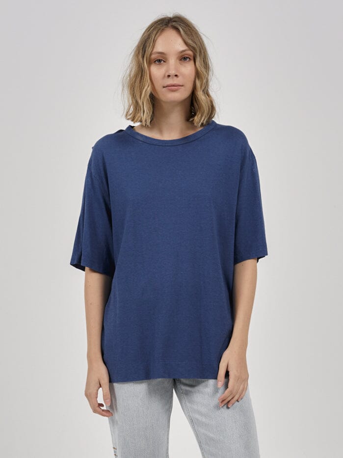 Hemp Lightweight Box Fit Tee - Botanical Blue