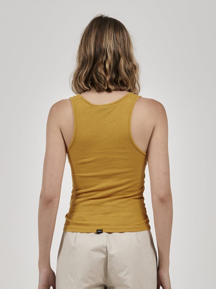 Hemp Paper Rib Plunge Tank - Mineral Yellow