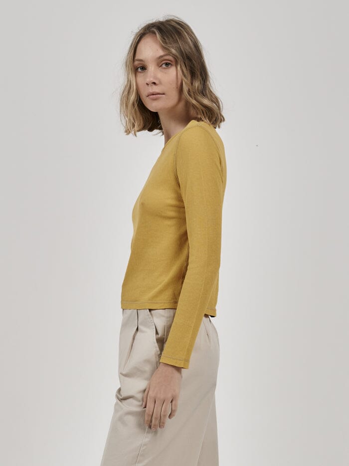 Hemp Paper Rib LS Mini Tee - Mineral Yellow