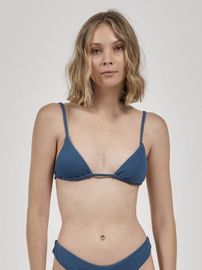 Adira Triangle Bikini Top - Botanical Blue