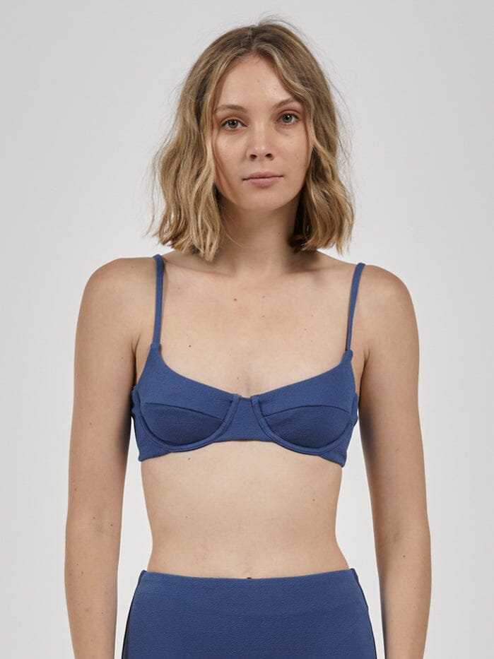 Adira Underwire Bikini Top - Botanical Blue