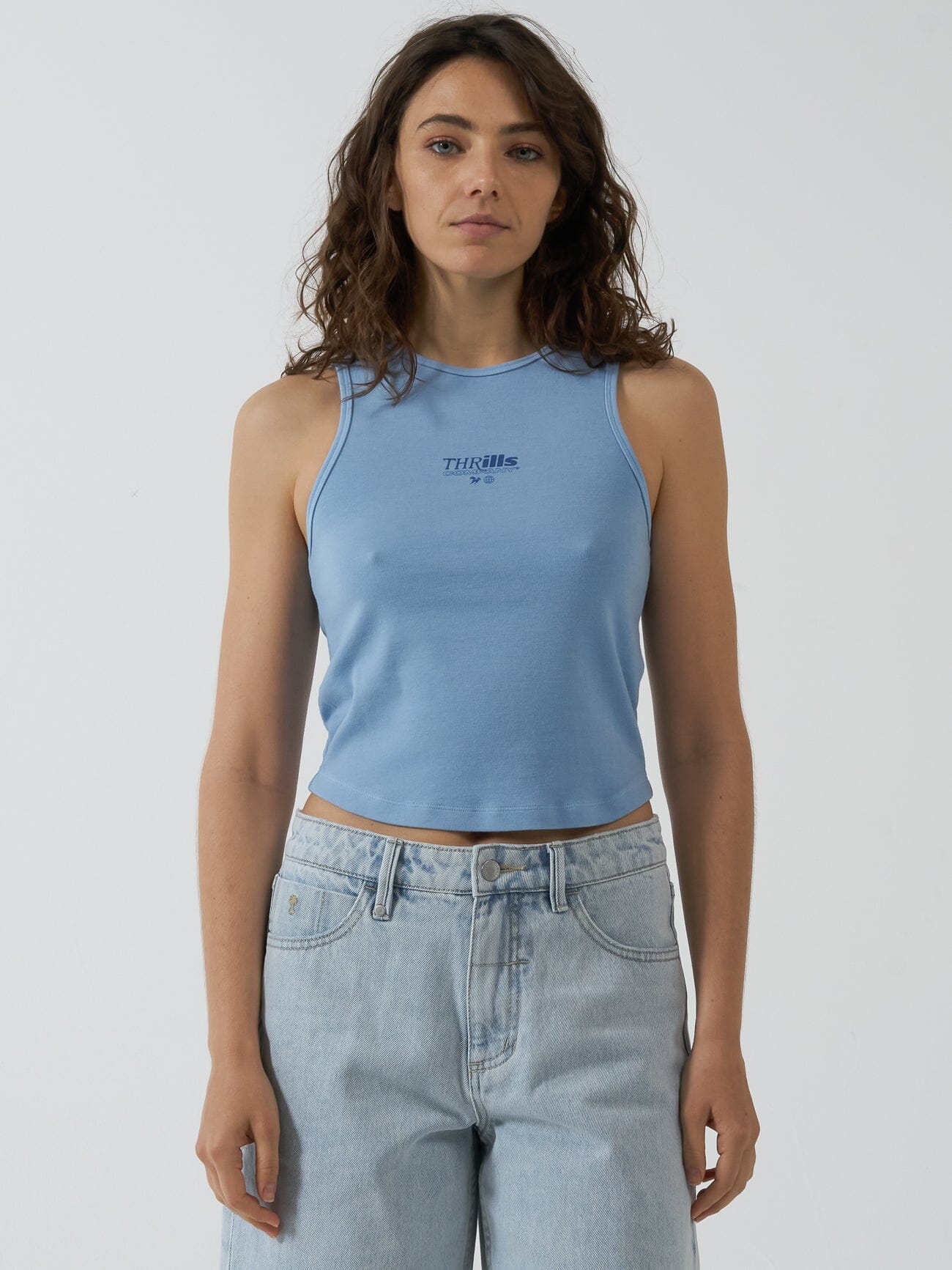 Split Decision Curve Tank - Sea Blue