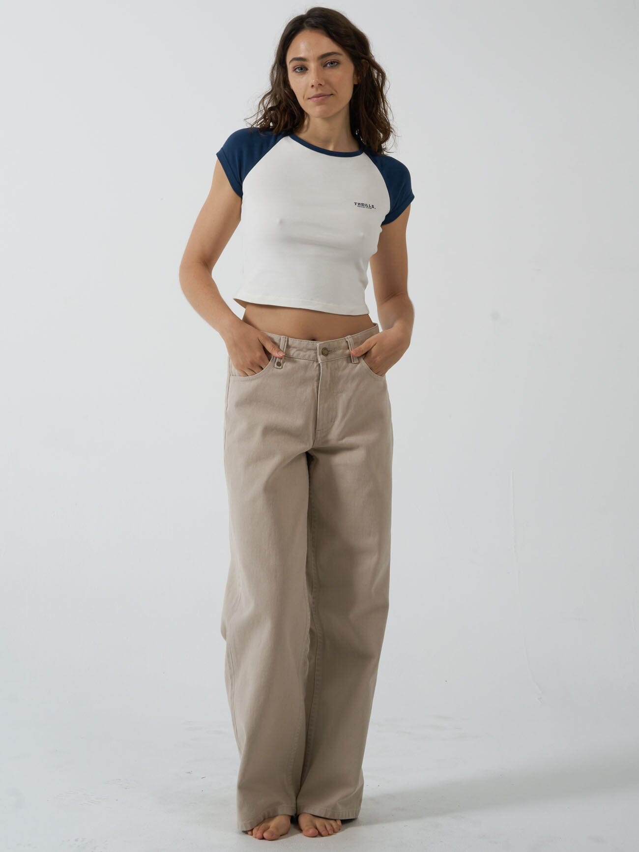Oblique Raglan Tee - Sea Blue