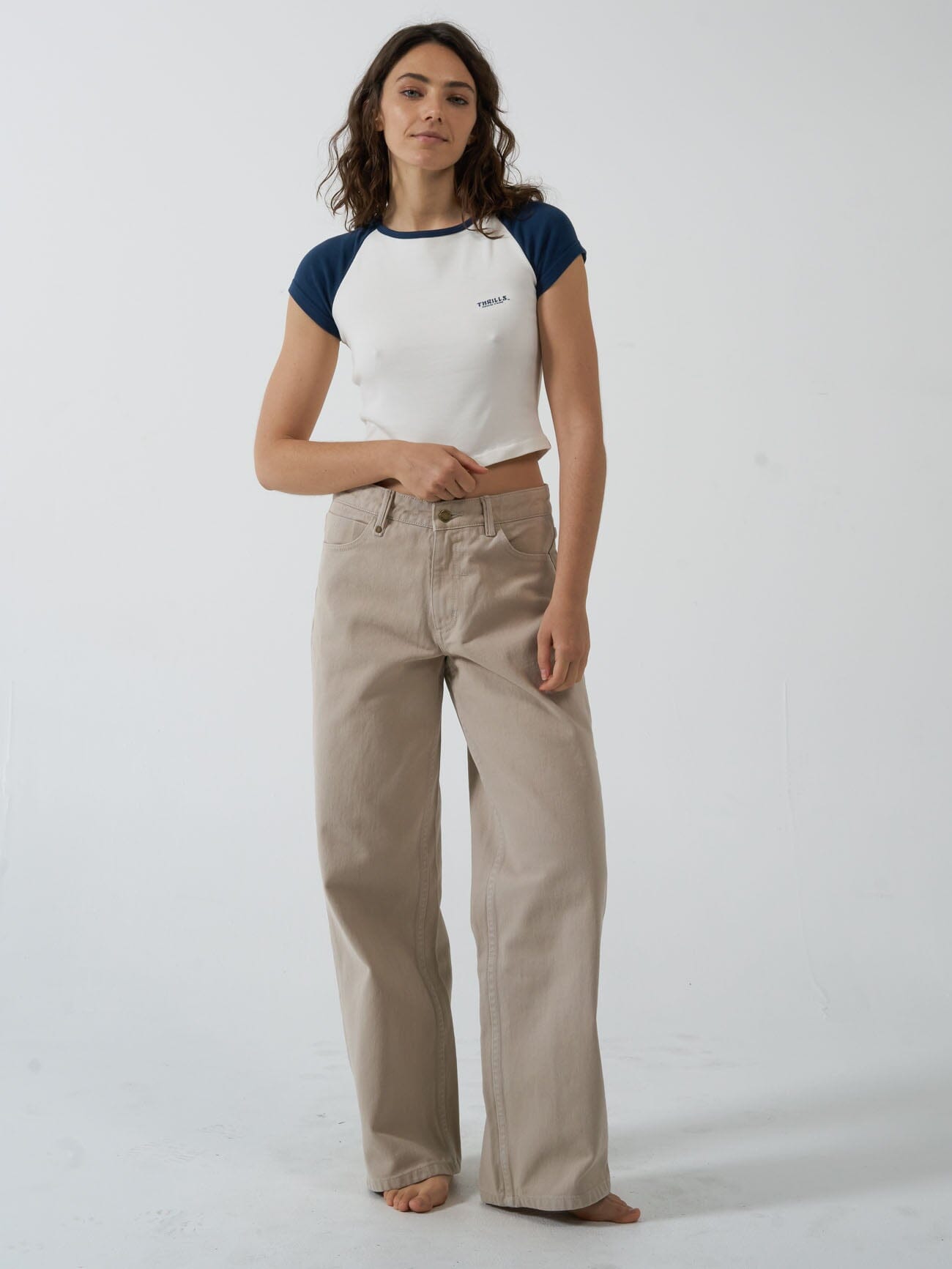 Oblique Raglan Tee - Sea Blue