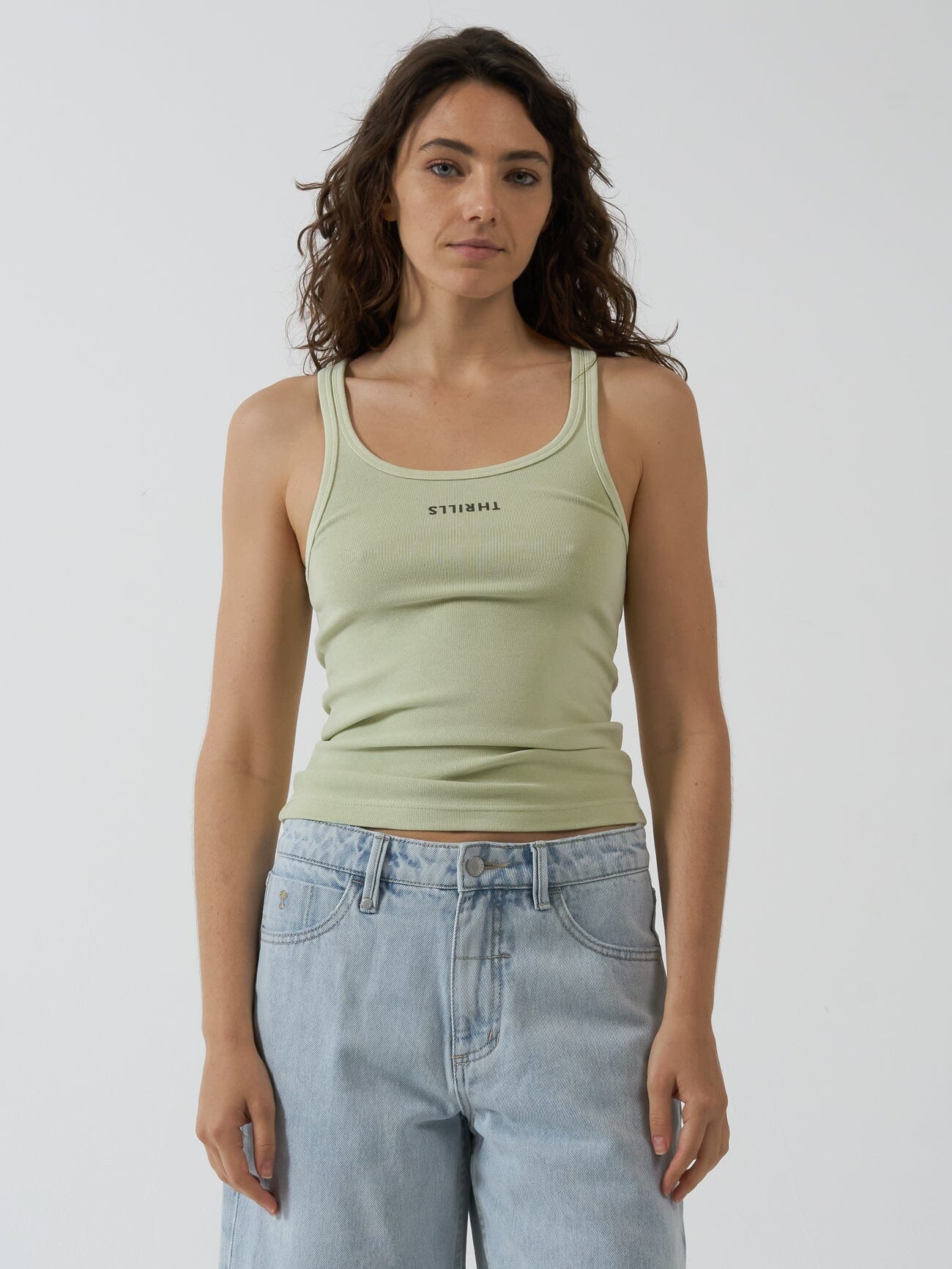 Minimal Thrills Scoop Tank - Pistachio