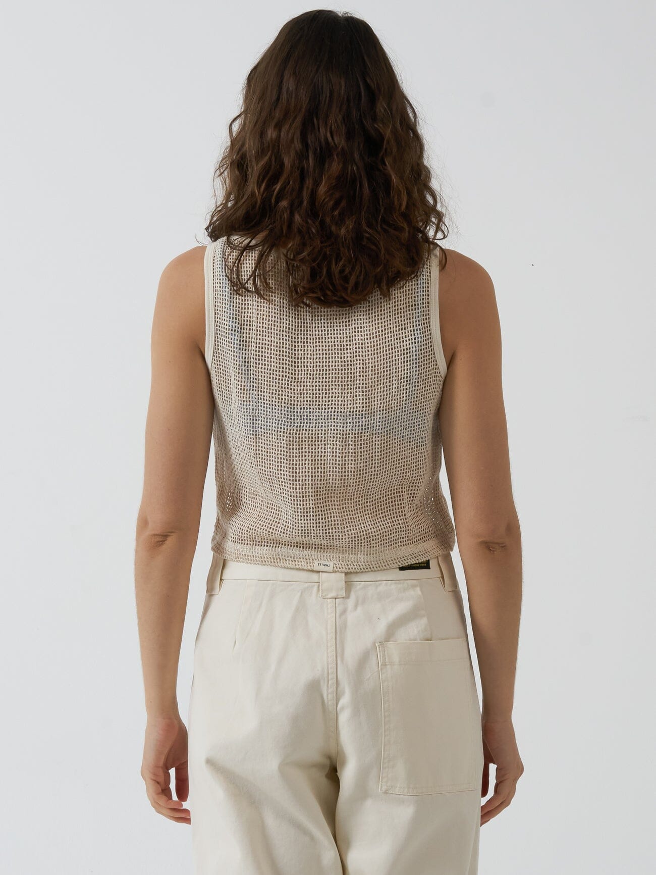 Lattice Boat Neck Tank - Unbleached