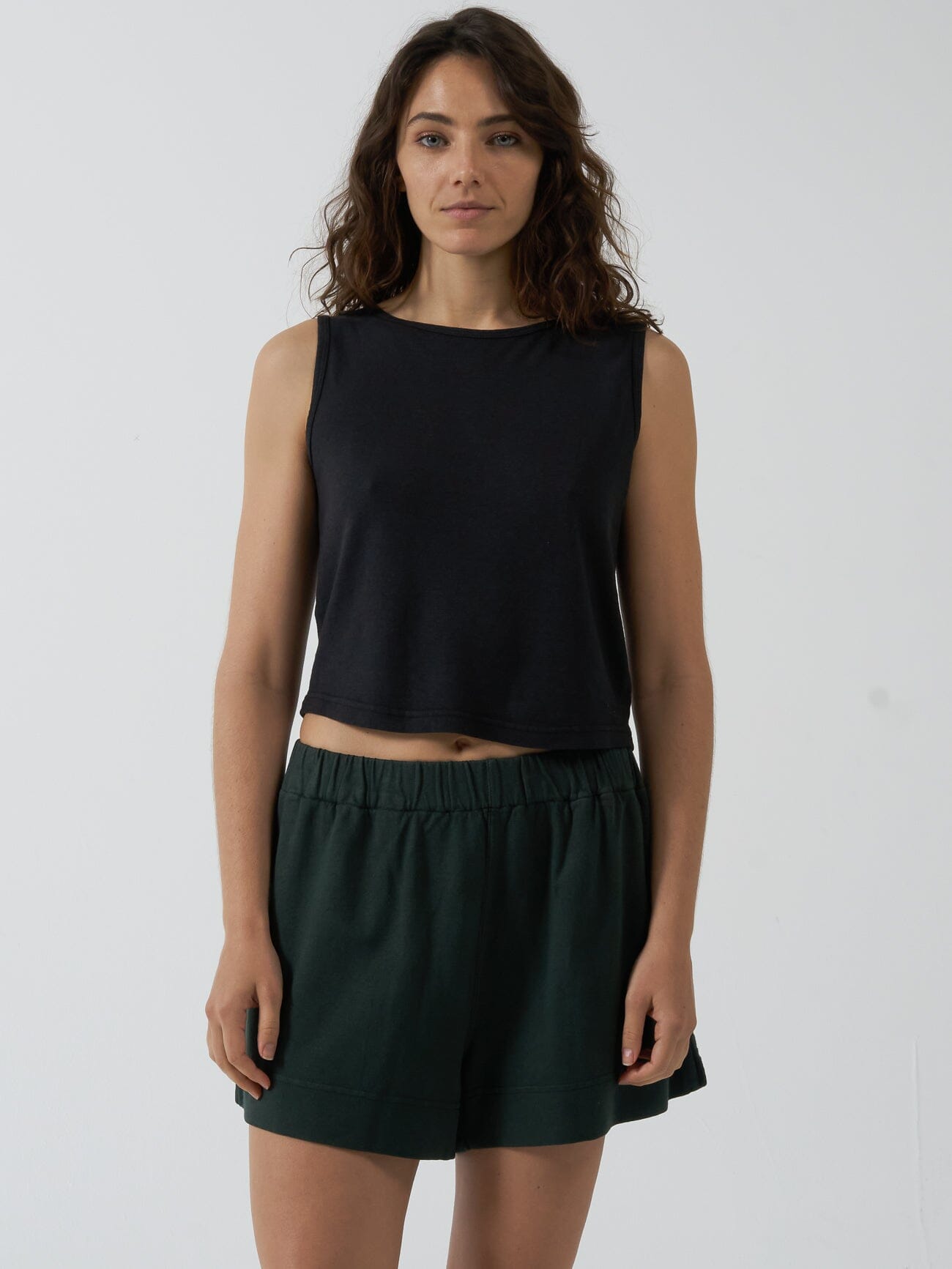 Hemp Mid Rise Short - Deep Emerald