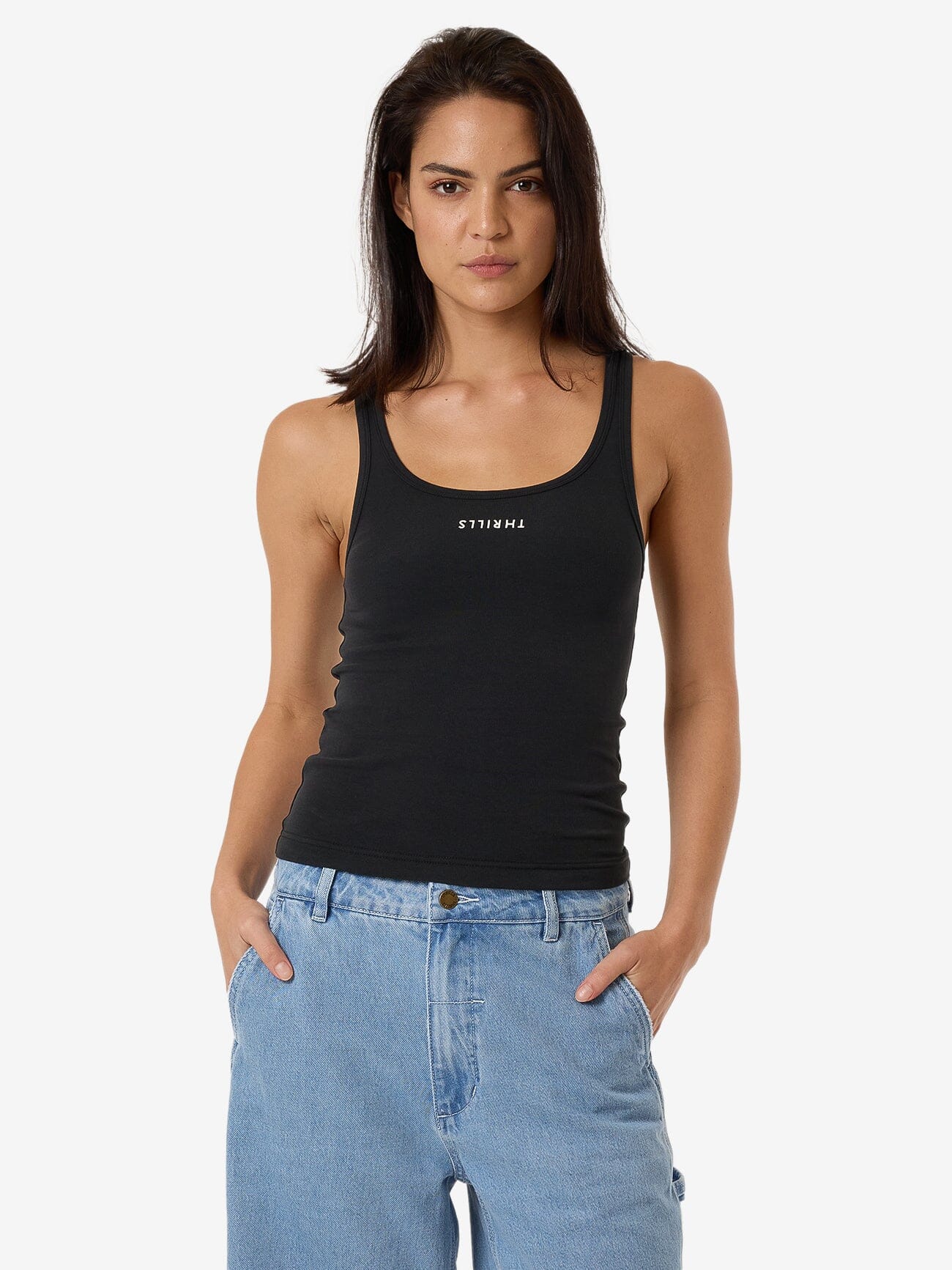 Minimal Thrills Scoop Tank - Faded Black 4