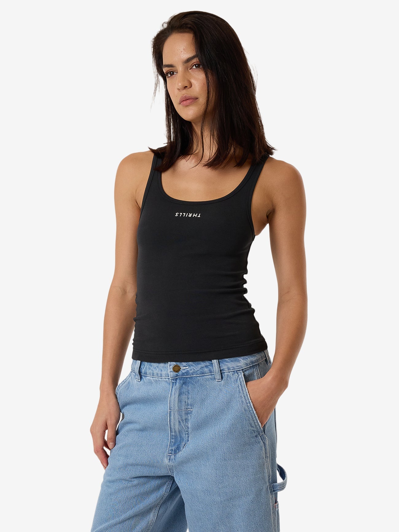 Minimal Thrills Scoop Tank - Faded Black 4