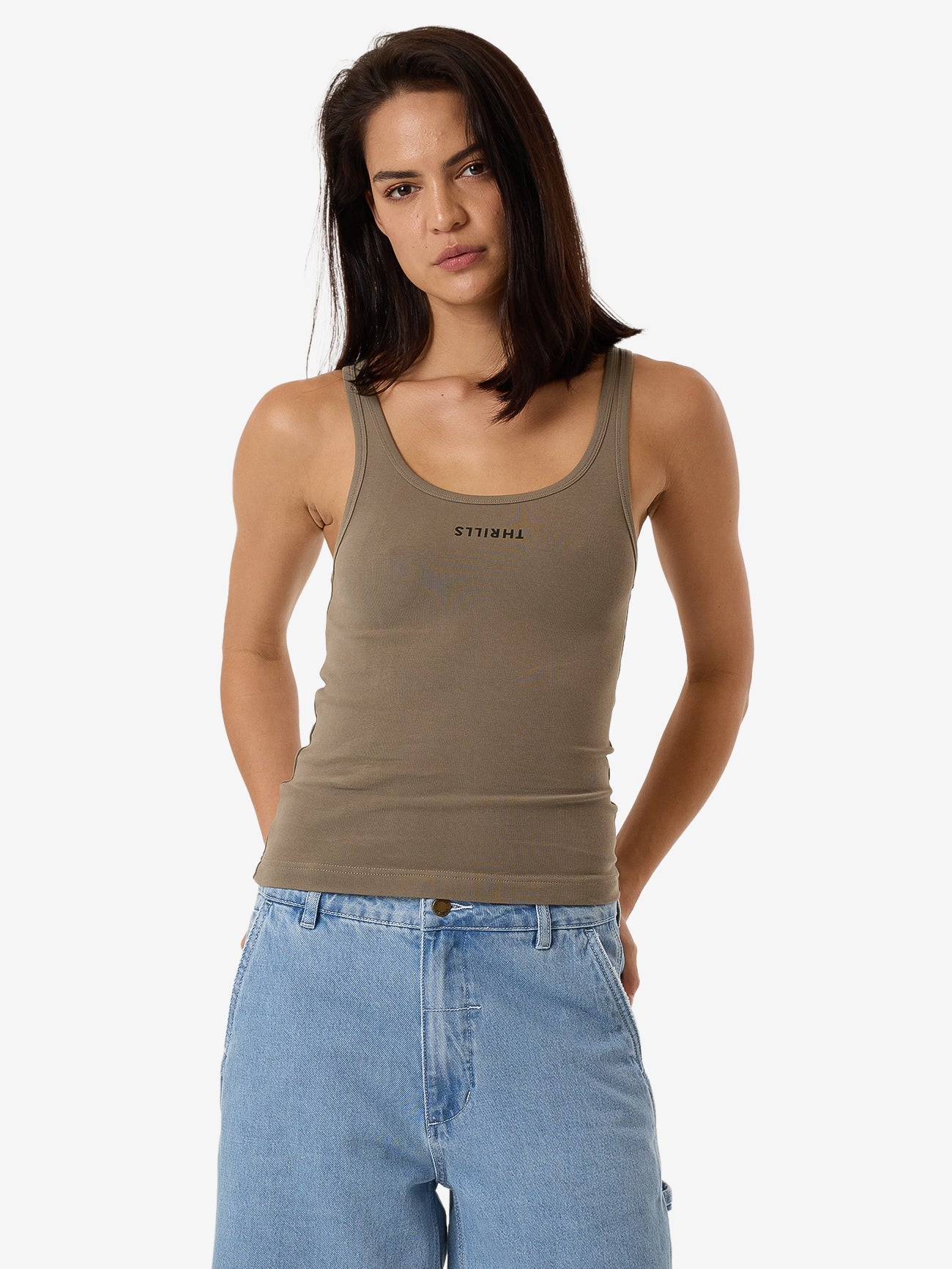 Minimal Thrills Scoop Tank - Brindle 4