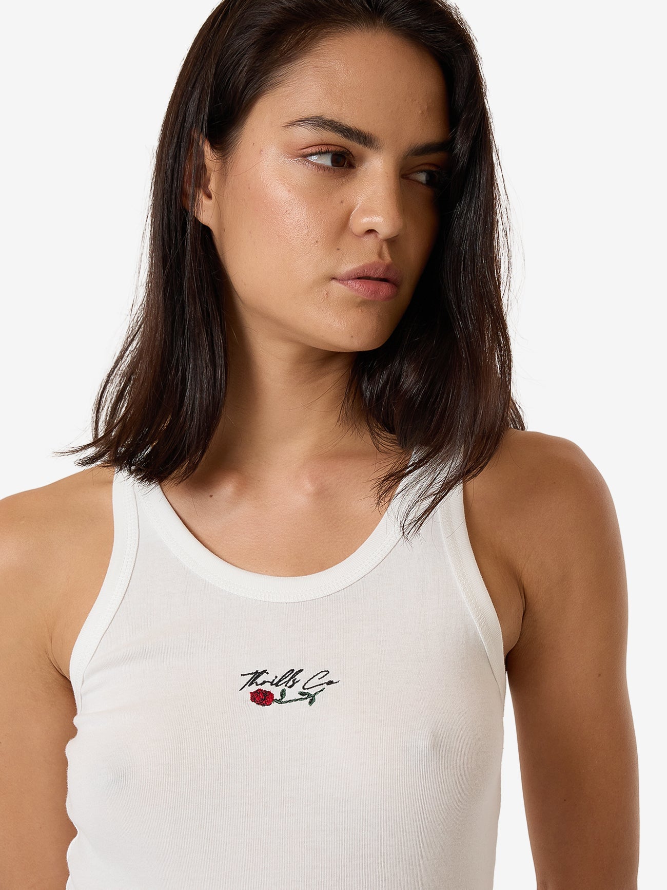 Signature Rose Apex Tank - Dirty White 4