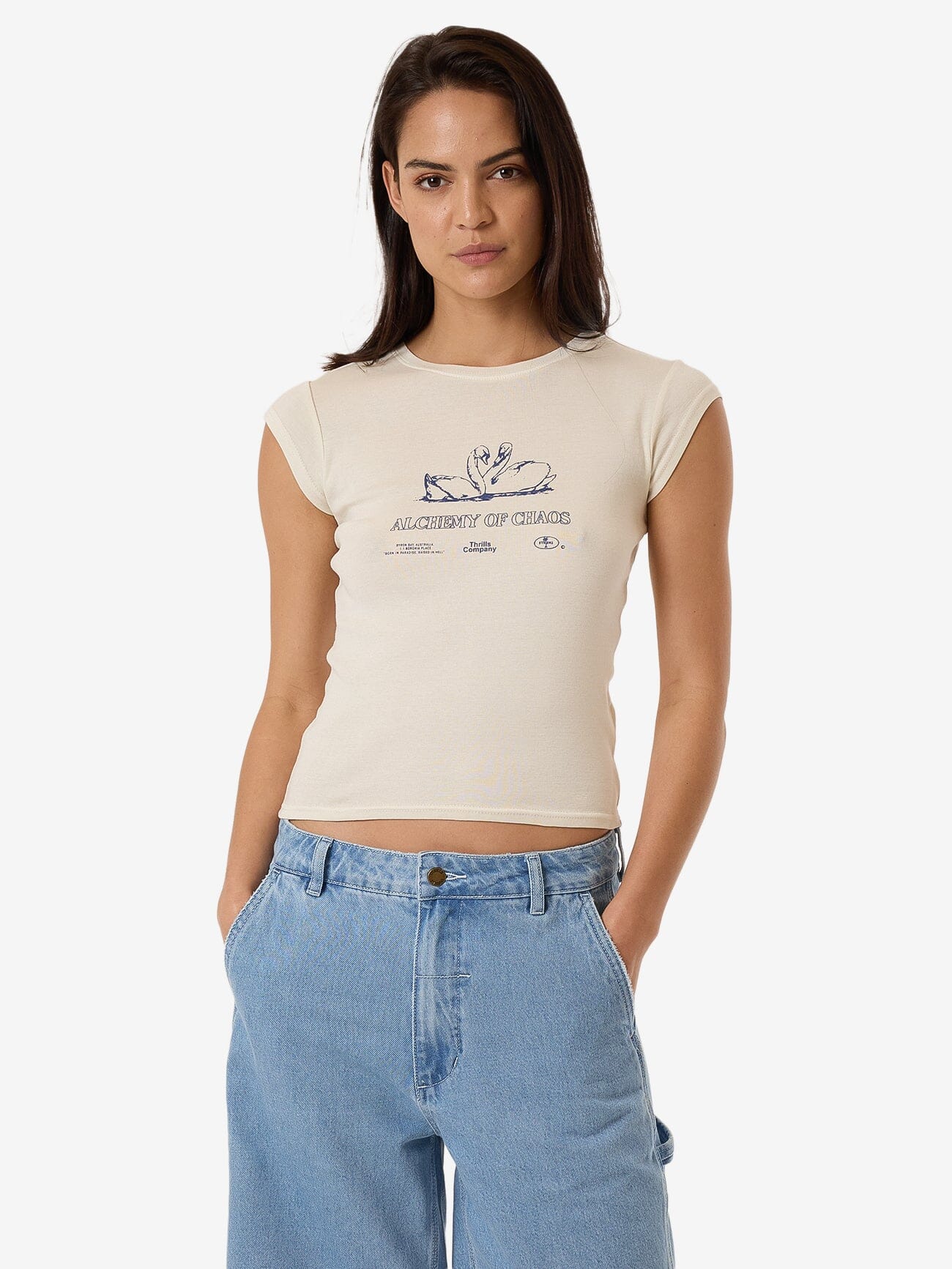 Grace And Chaos Cap Sleeve Tee - Heritage White 4