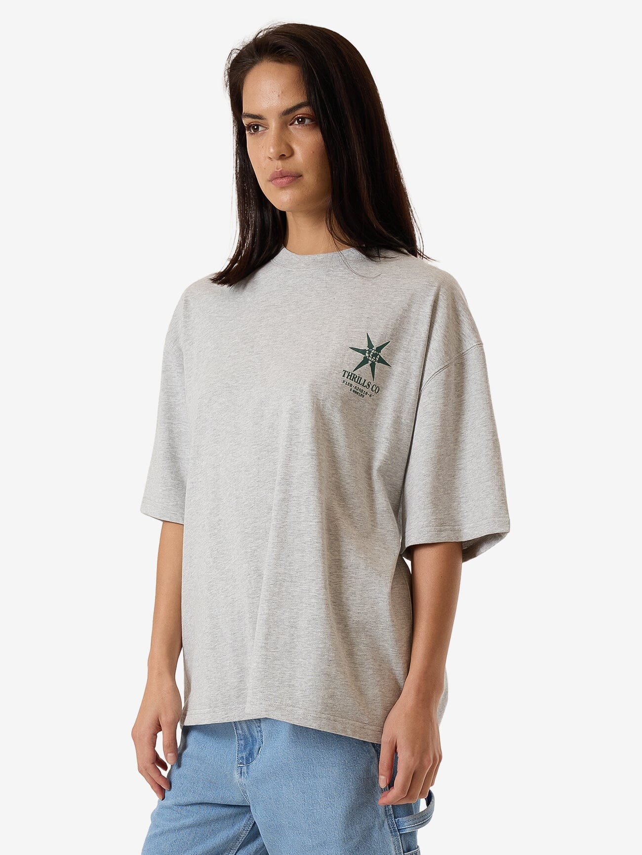 Infinite Stars Oversized Tee - Snow Marle 4