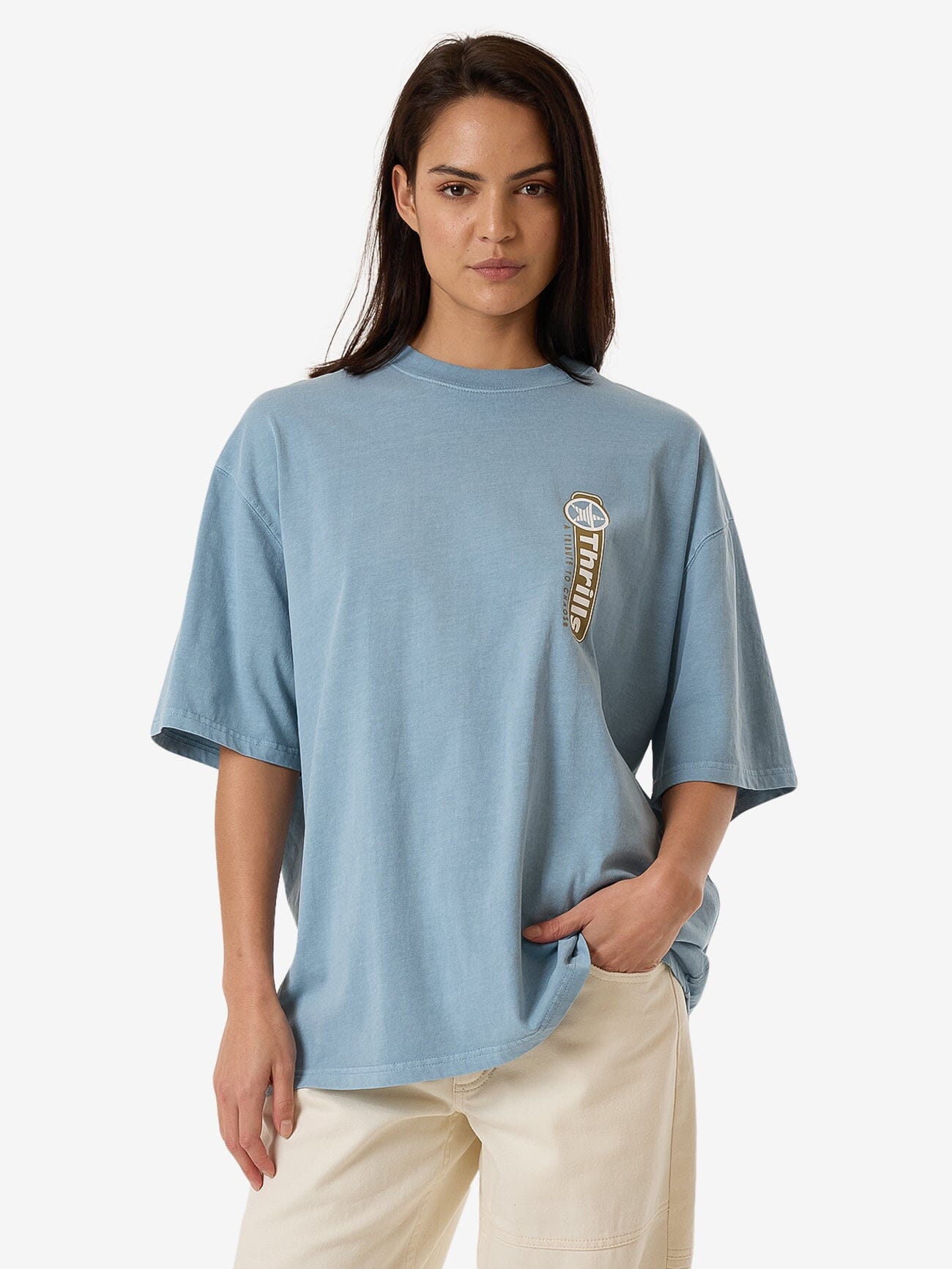 Gazed Oversized Tee - Stone Blue 4