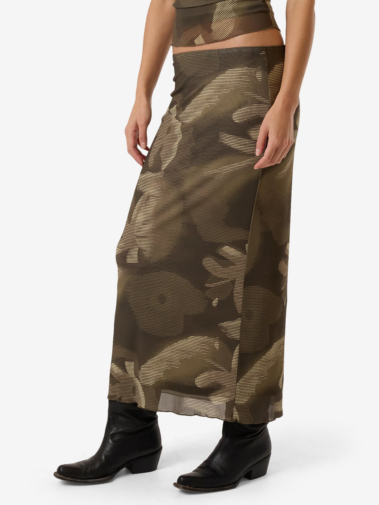 Flora Haze Mesh Skirt - Brindle 4