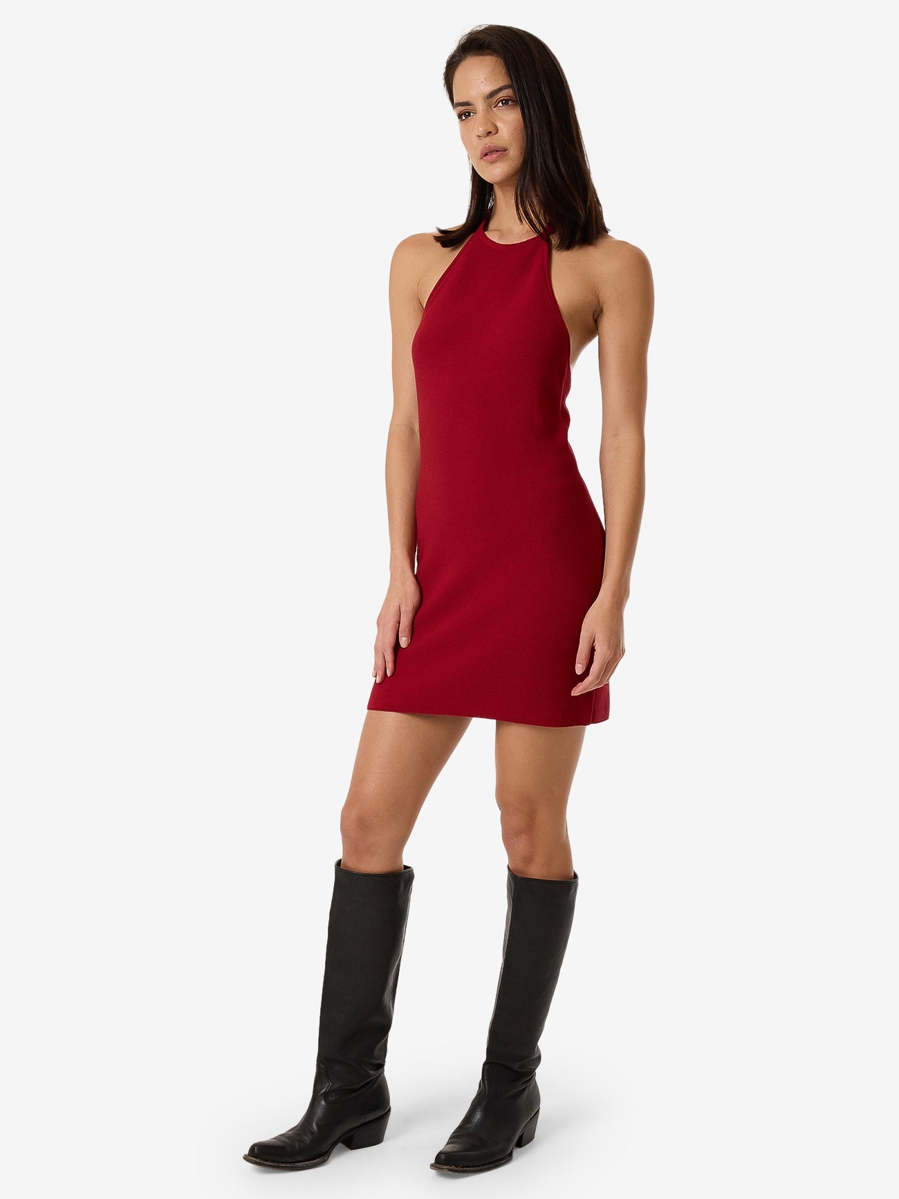 Scarlett Knit Halter Dress - Chilli Pepper 4