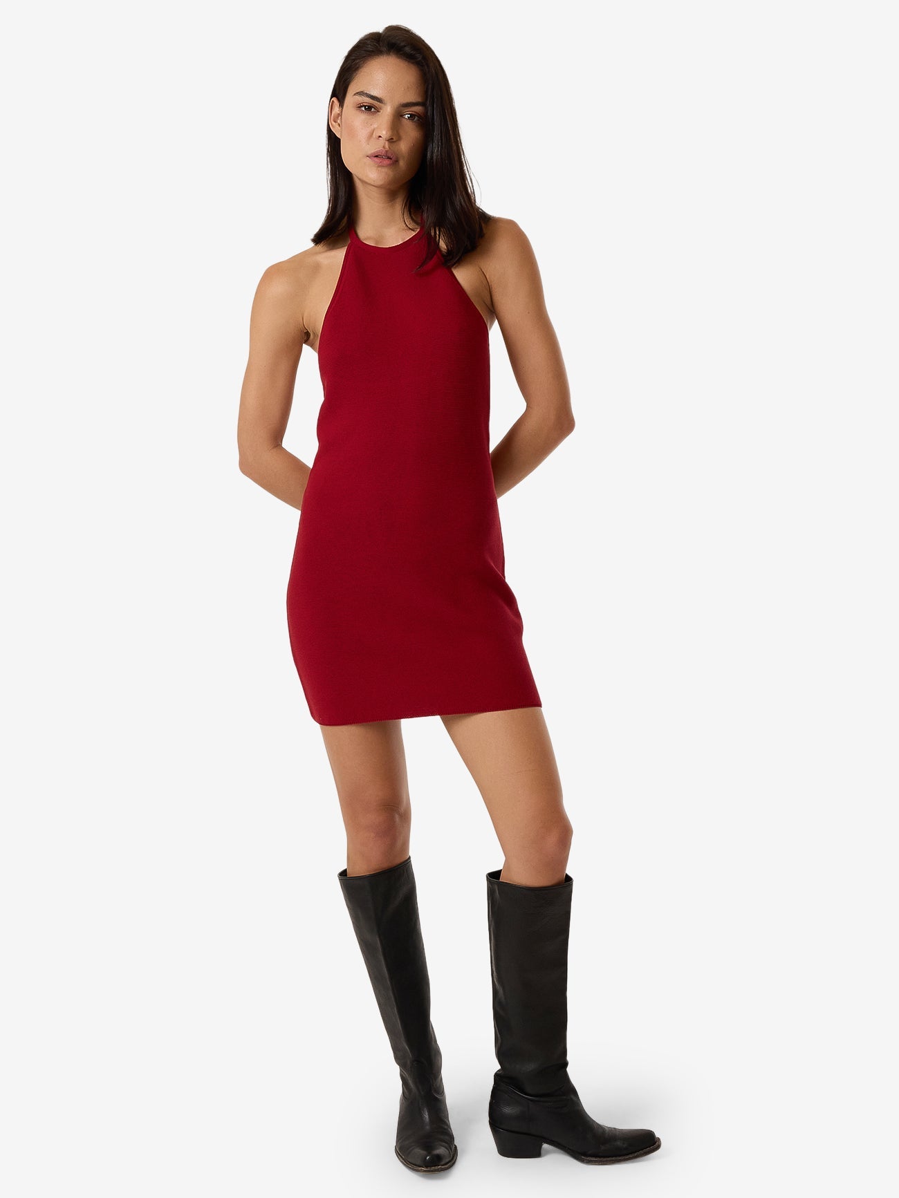 Scarlett Knit Halter Dress - Chilli Pepper 4