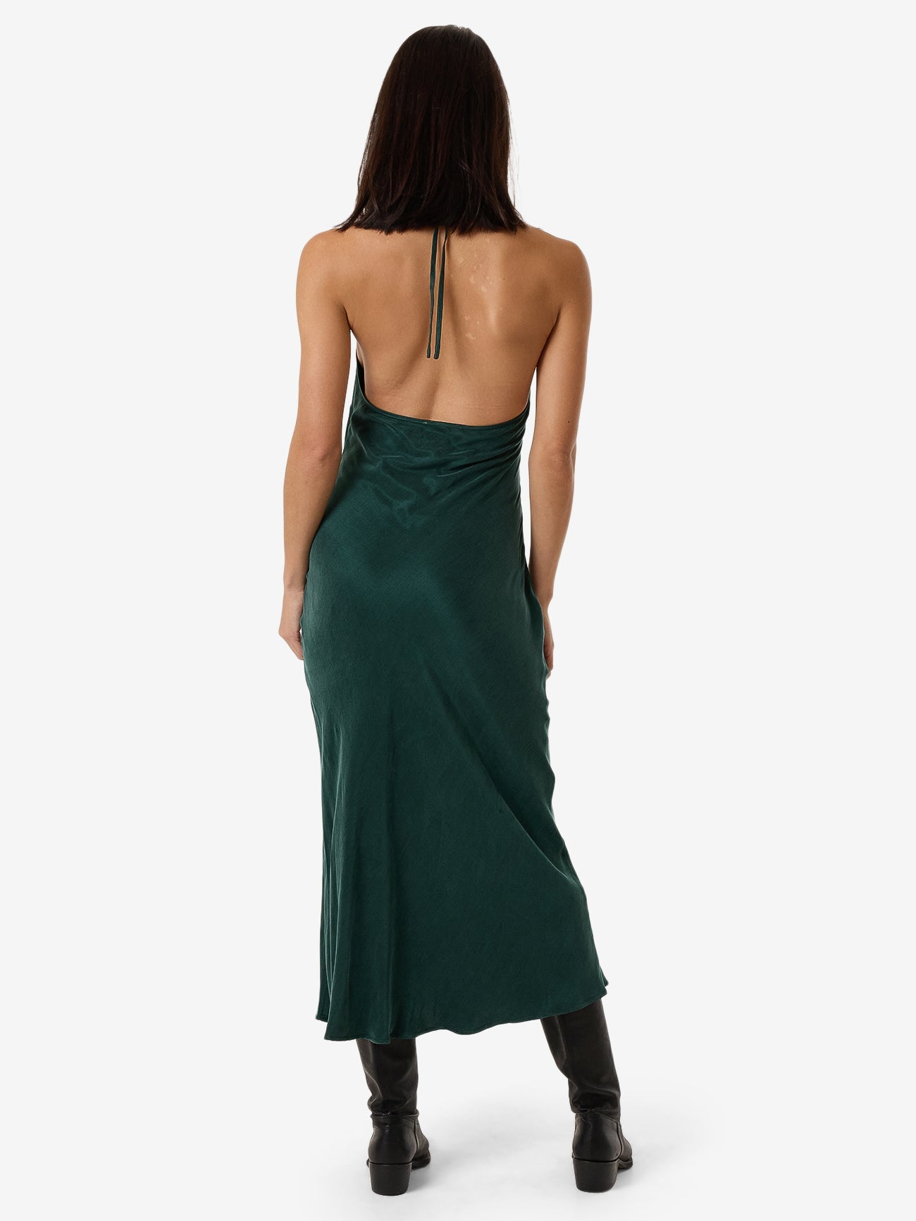 Jett Halter Bias Dress - Deep Emerald 4